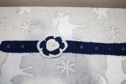 Blue And White Headband Crochet Collection crafted with handmade techniques for a truly unique style.