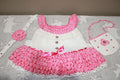 Pink / White Baby Dress And Matching Headband And Purse fashion collection