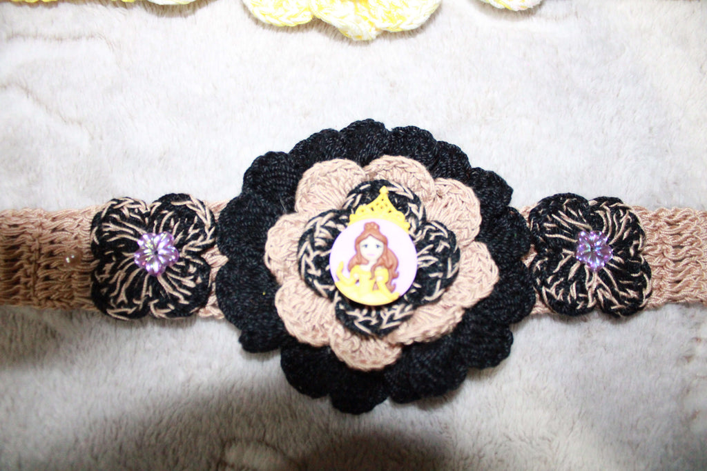 Light Brown And Black Princess Fasion Headband crafted with handmade techniques for a truly unique style.
