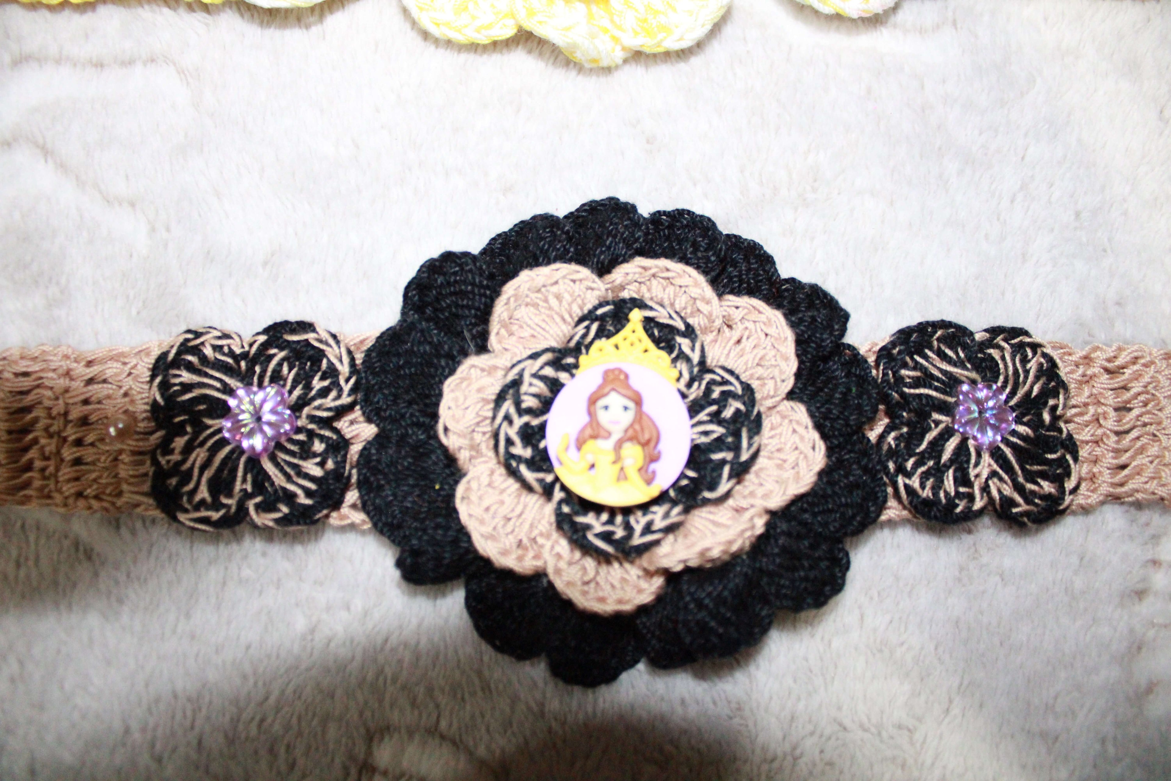 Light Brown And Black Princess Fasion Headband crafted with handmade techniques for a truly unique style.