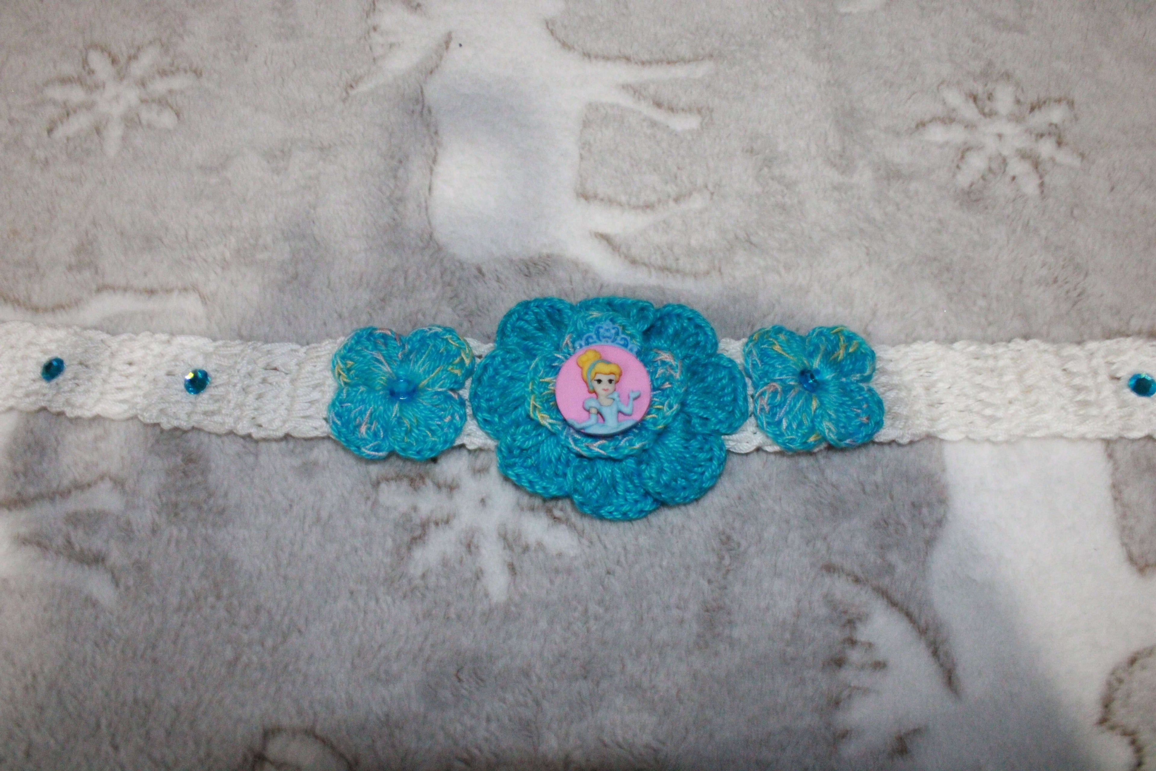 White And Blue Princess Fasion Headband crafted with handmade techniques for a truly unique style.