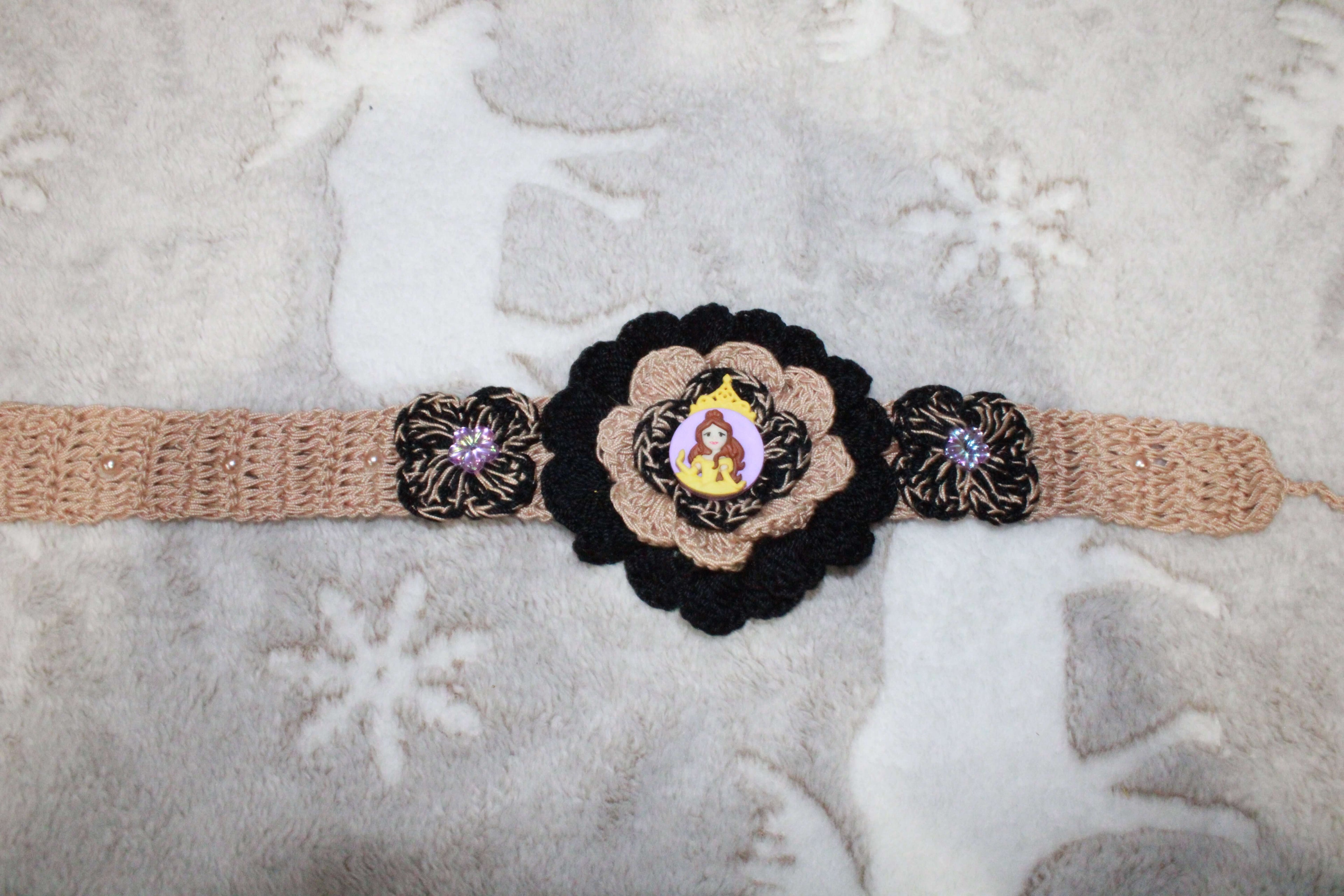 Light Brown And Black Princess Fasion Headband crafted with handmade techniques for a truly unique style.