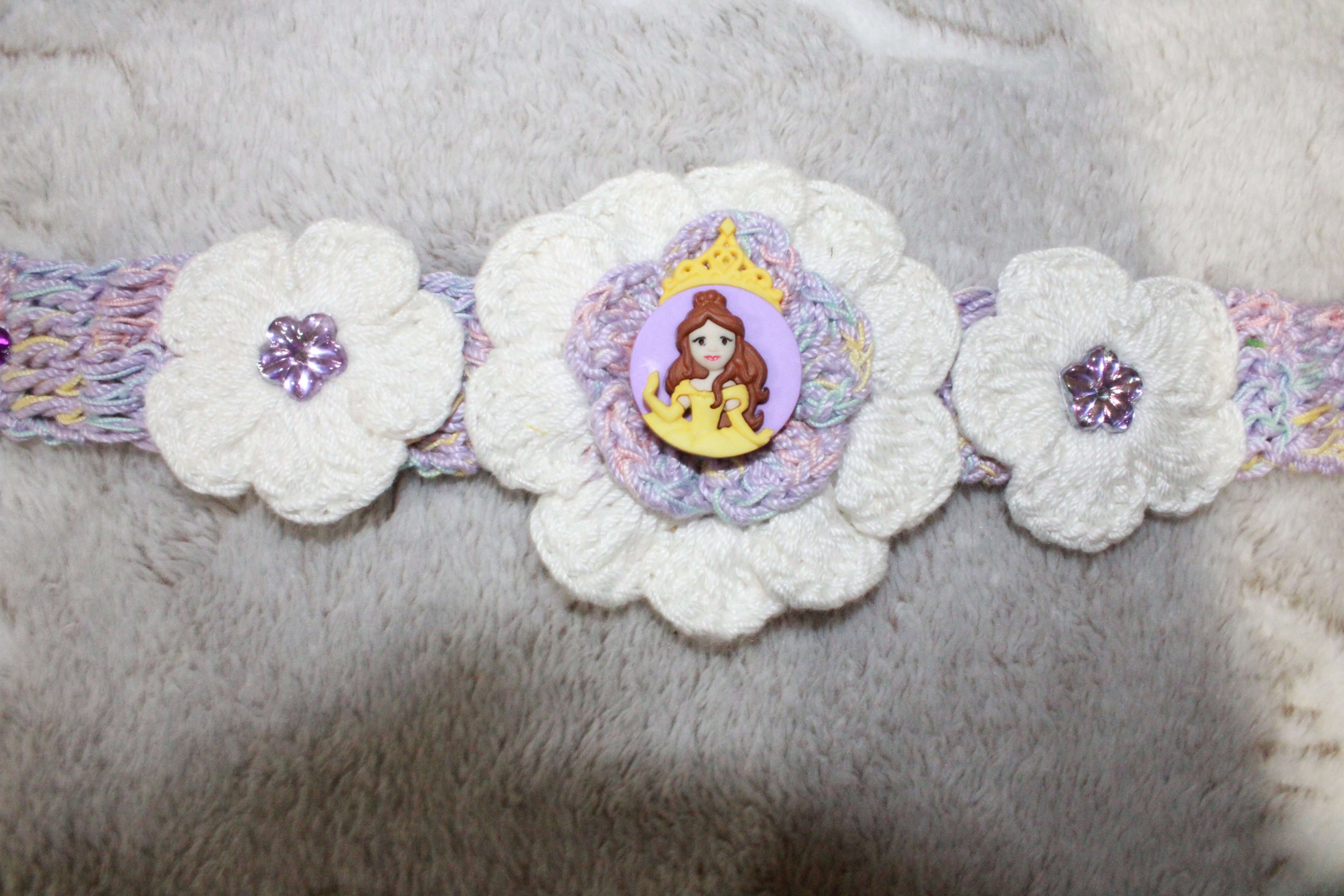 White And Lavender Princess Fashion Headband crafted with handmade techniques for a truly unique style.