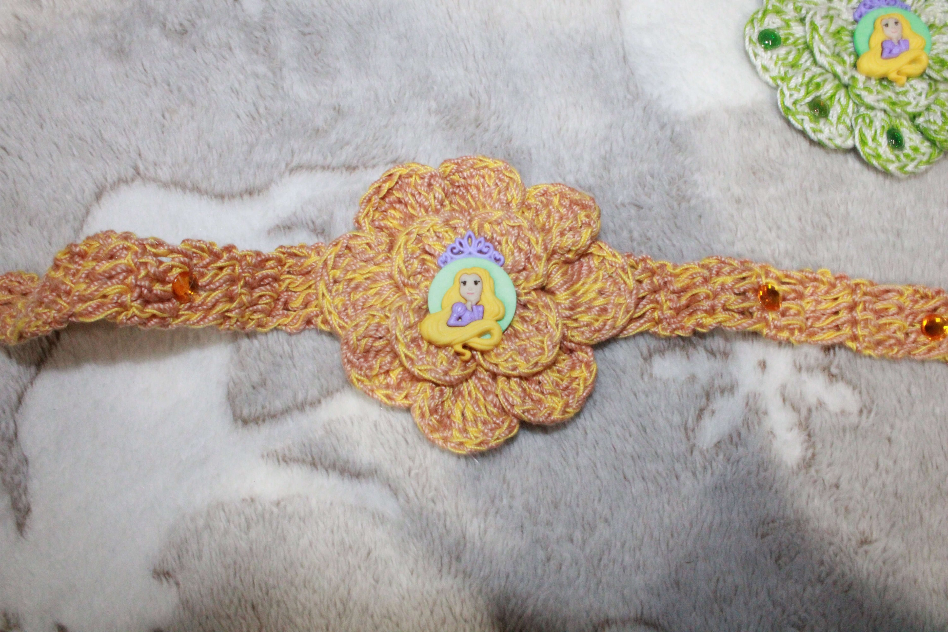 Yellow And Light Brown Fashion Headband crafted with handmade techniques for a truly unique style.