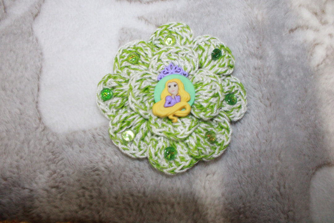 Green And White Fashion Hairclip Flower