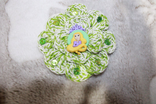 Green And White Fashion Hairclip Flower