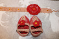 Burgundy / Light Brown Baby Headband And Matching Shoes Fashion Collection