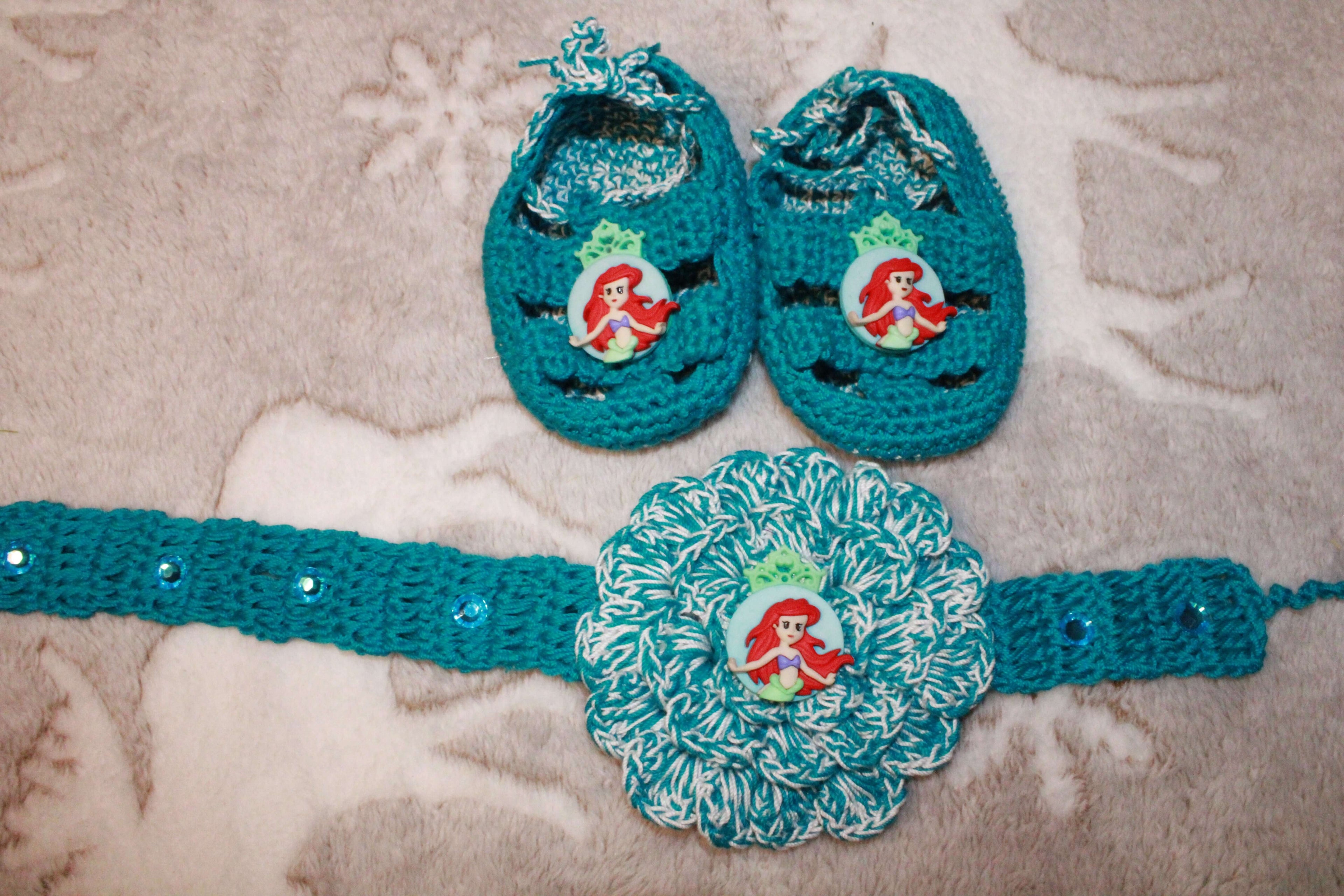 Mermaid Baby Headband And Matching Shoes crafted with handmade techniques for a truly unique style.
