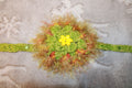 Pum Pum Green And Yellow Fashion Headband crafted with handmade techniques for a truly unique style.