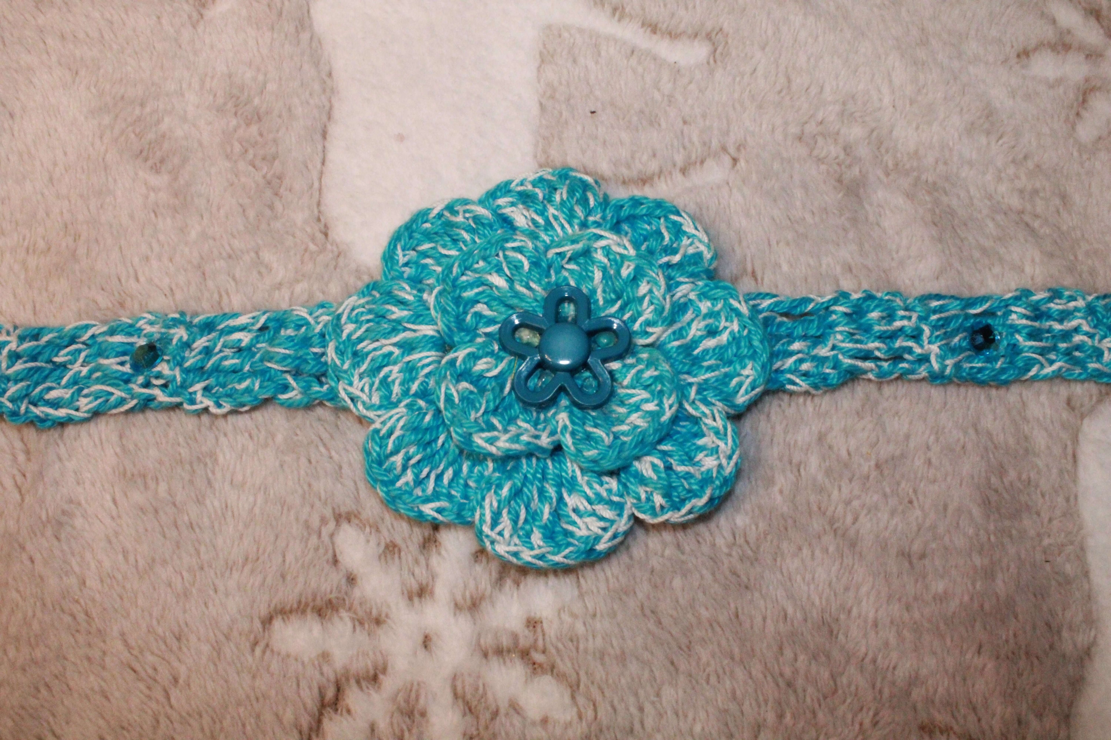 Blue And White Fashion Headband crafted with handmade techniques for a truly unique style.