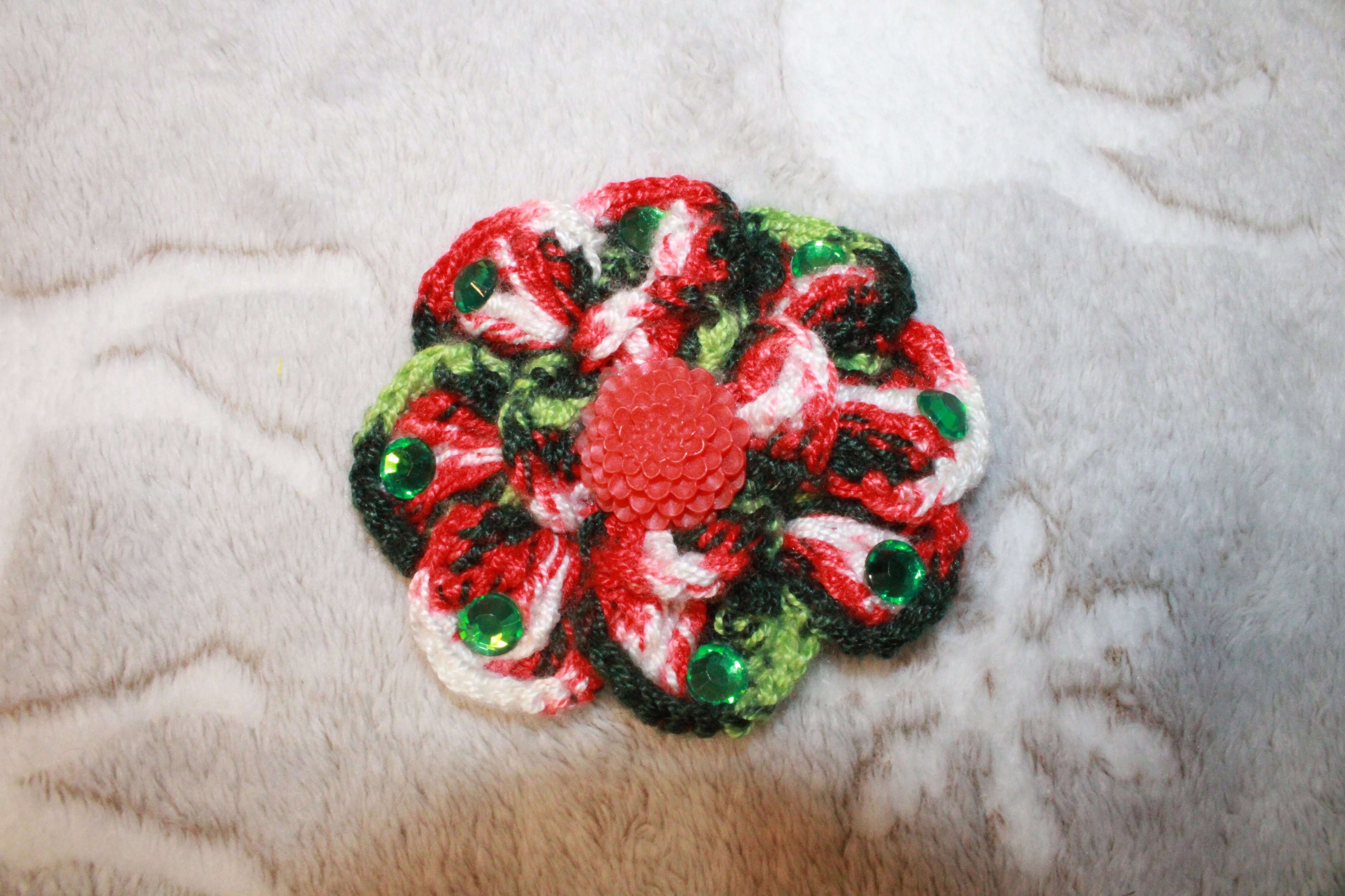 Christmas Fashion Hairclip Flower crafted with handmade techniques for a truly unique style.