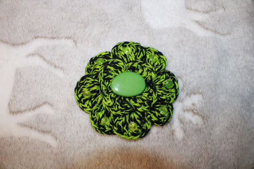 Black And Green Fashion Hairclip Flower crafted with handmade techniques for a truly unique style.
