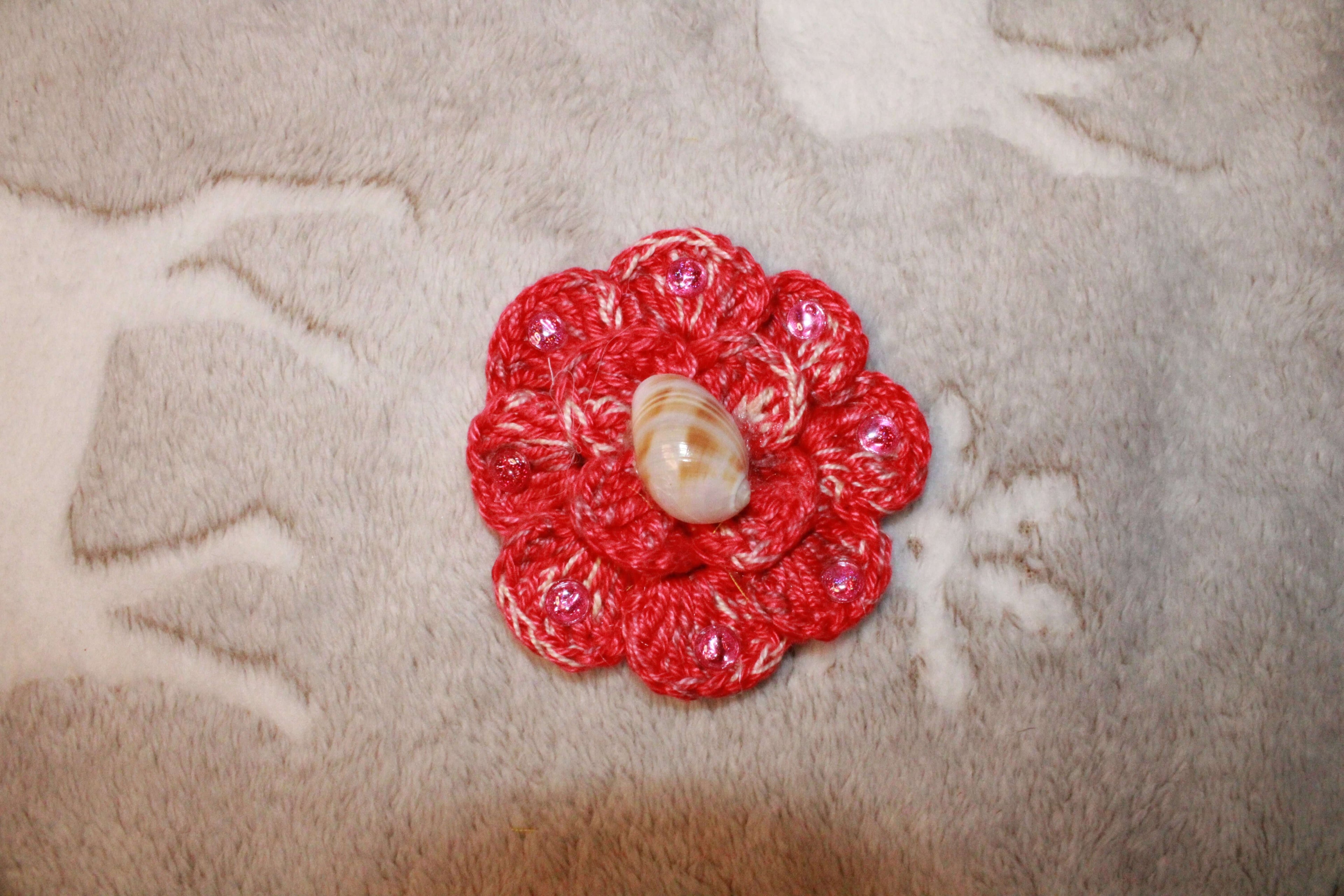 Burgundy And Yellow Fasion Hairclip Flower crafted with handmade techniques for a truly unique style.