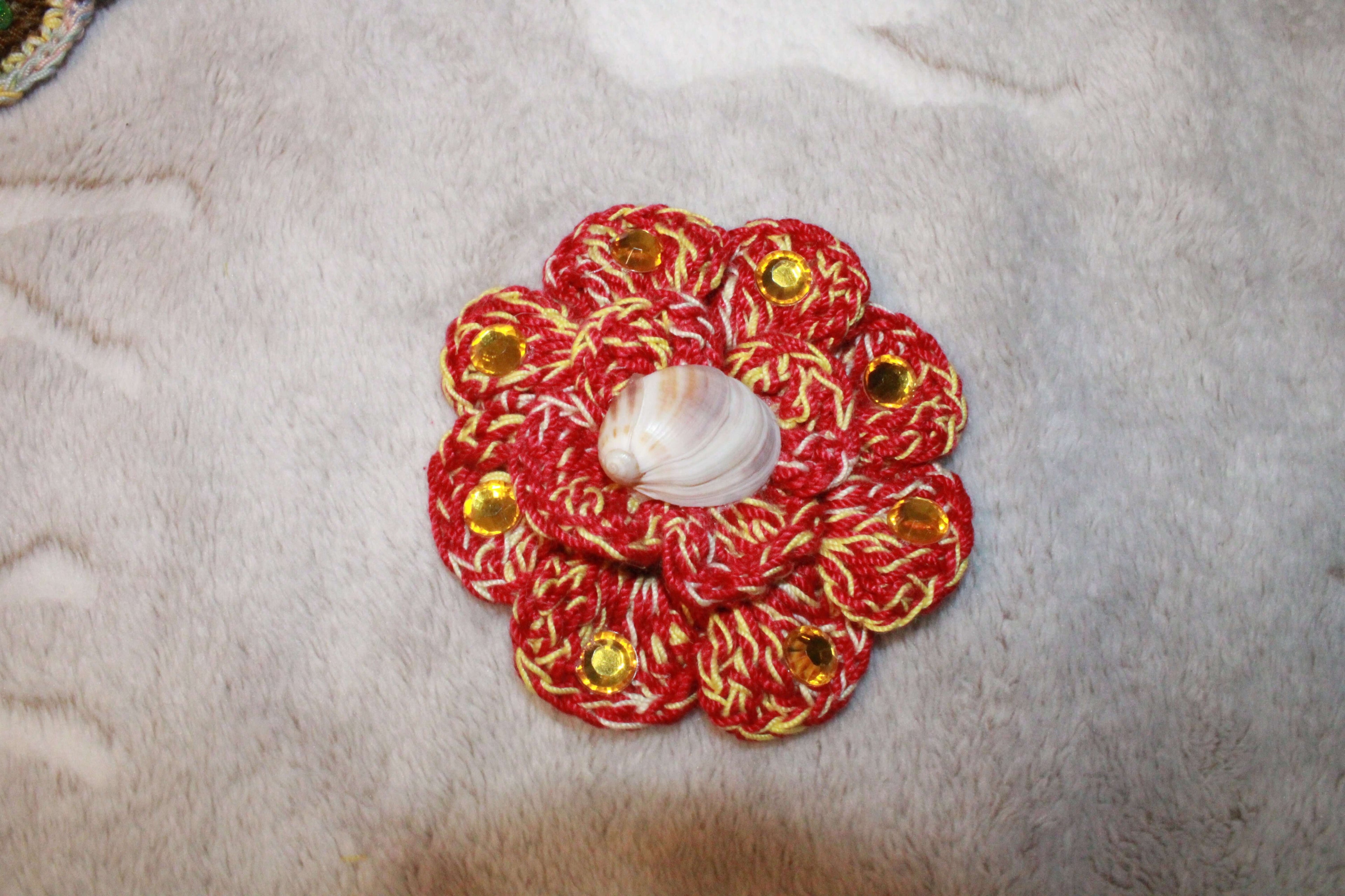 Red Fashion Hairclip Flower crafted with handmade techniques for a truly unique style.