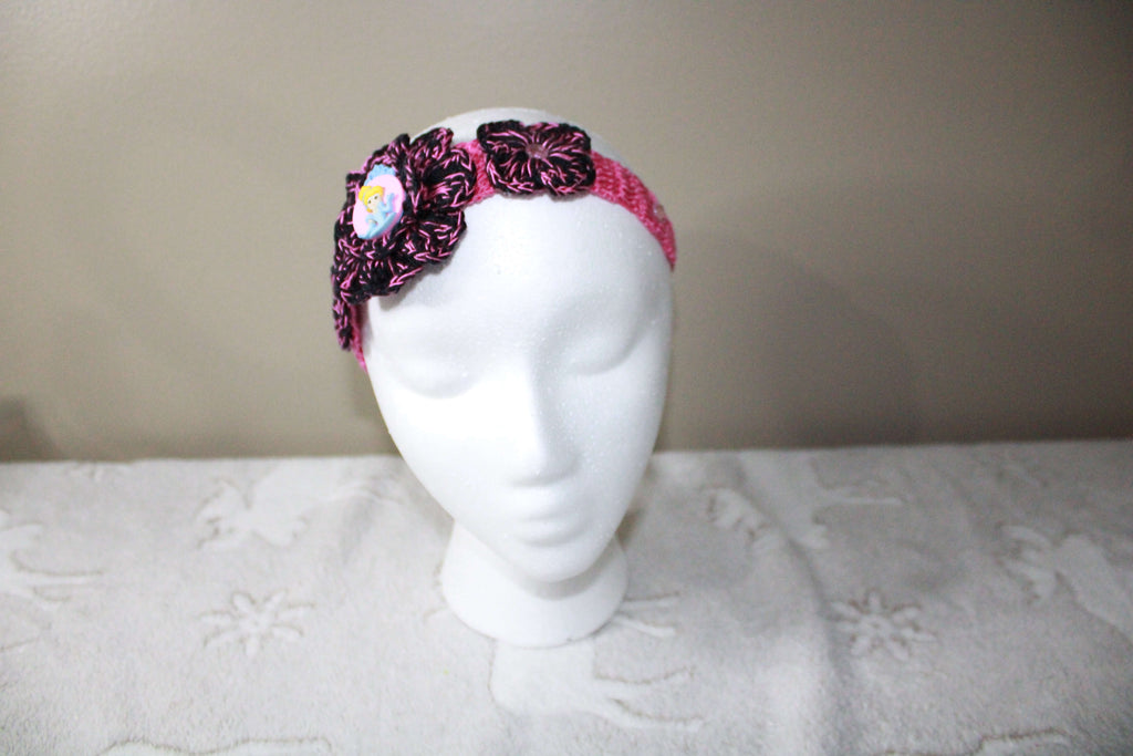 Pink And Black Princess Fashion Headband crafted with handmade techniques for a truly unique style.