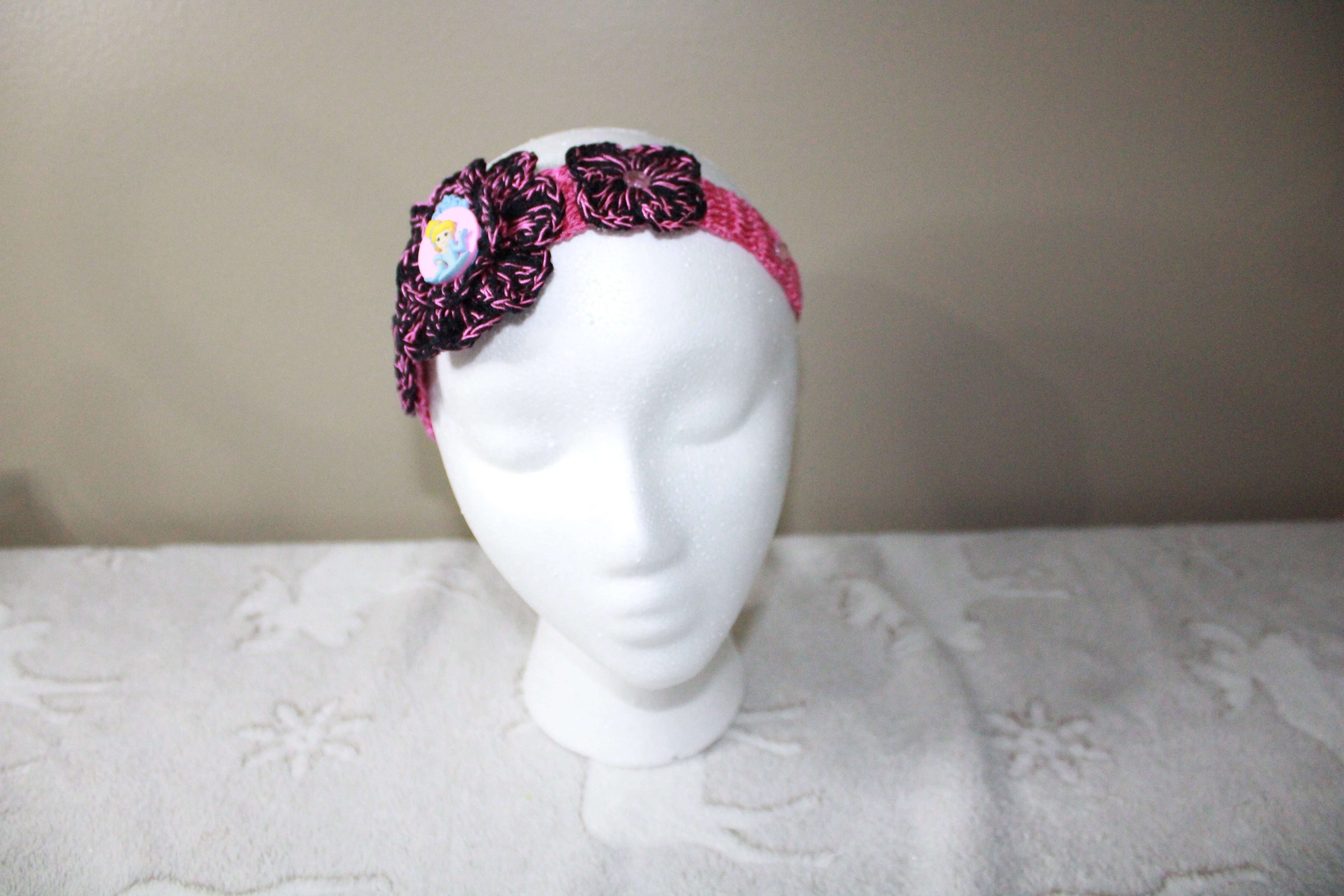 Pink And Black Princess Fashion Headband crafted with handmade techniques for a truly unique style.