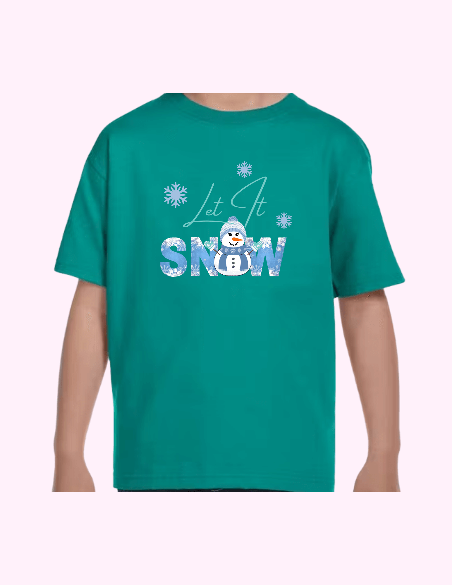 Let It Snow (Blue) - Kids T-Shirt featuring unique artwork, perfect for personal style and expression.
