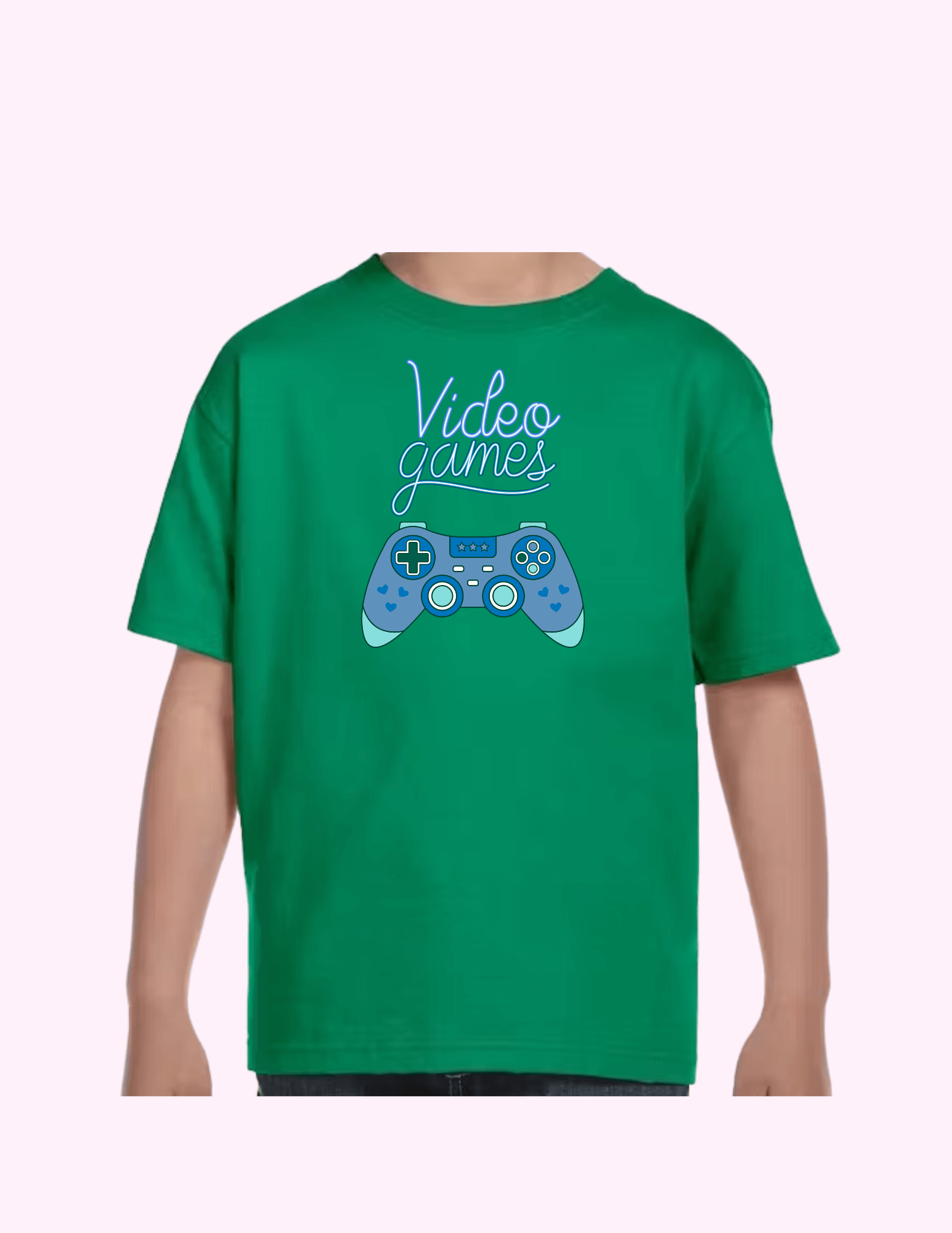 Video Games (Blue) - Kids T-Shirt featuring unique artwork, perfect for personal style and expression.