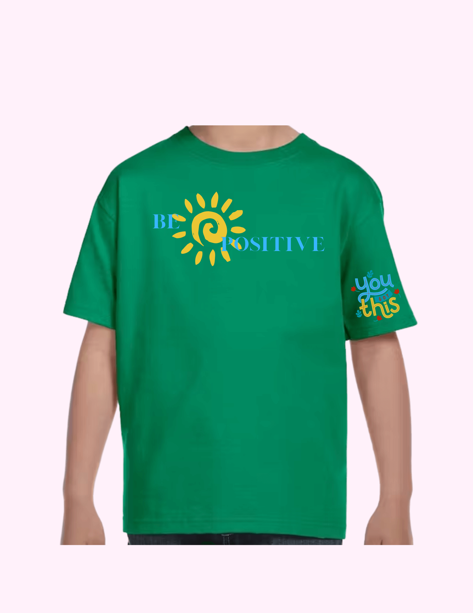 Be Positive - Kids T-Shirt featuring unique artwork, perfect for personal style and expression.