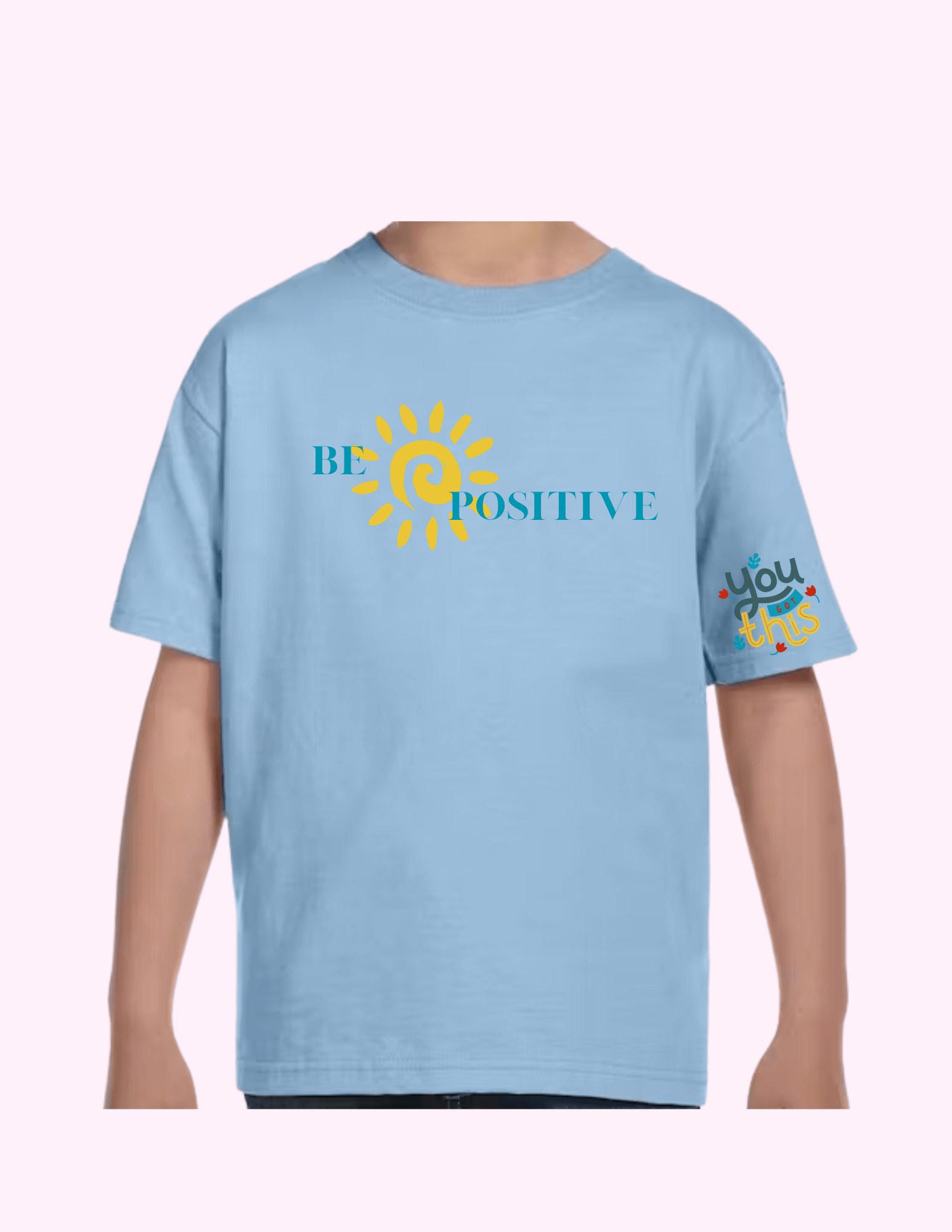Be Positive - Kids T-Shirt featuring unique artwork, perfect for personal style and expression.