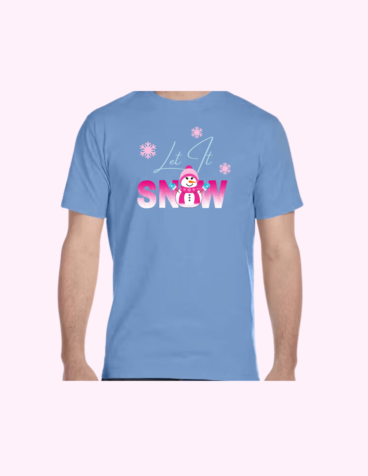 Let It Snow (Pink) - Adult T-Shirt featuring unique artwork, perfect for personal style and expression.
