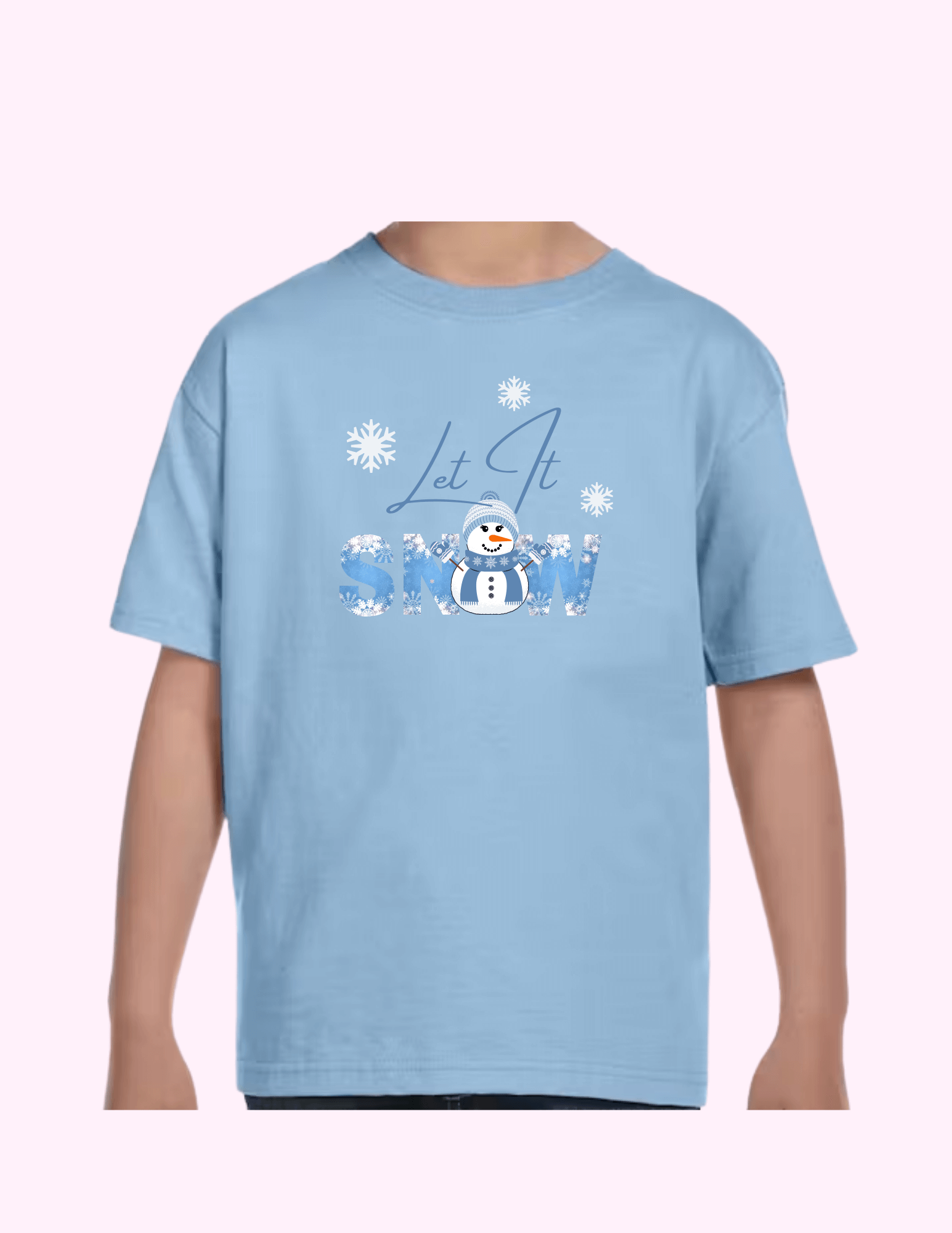 Let It Snow (Blue) - Kids T-Shirt featuring unique artwork, perfect for personal style and expression.