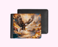 Men's wallet with double-sided printing, made of smooth PU leather, featuring a compact and functional design with multiple pockets.