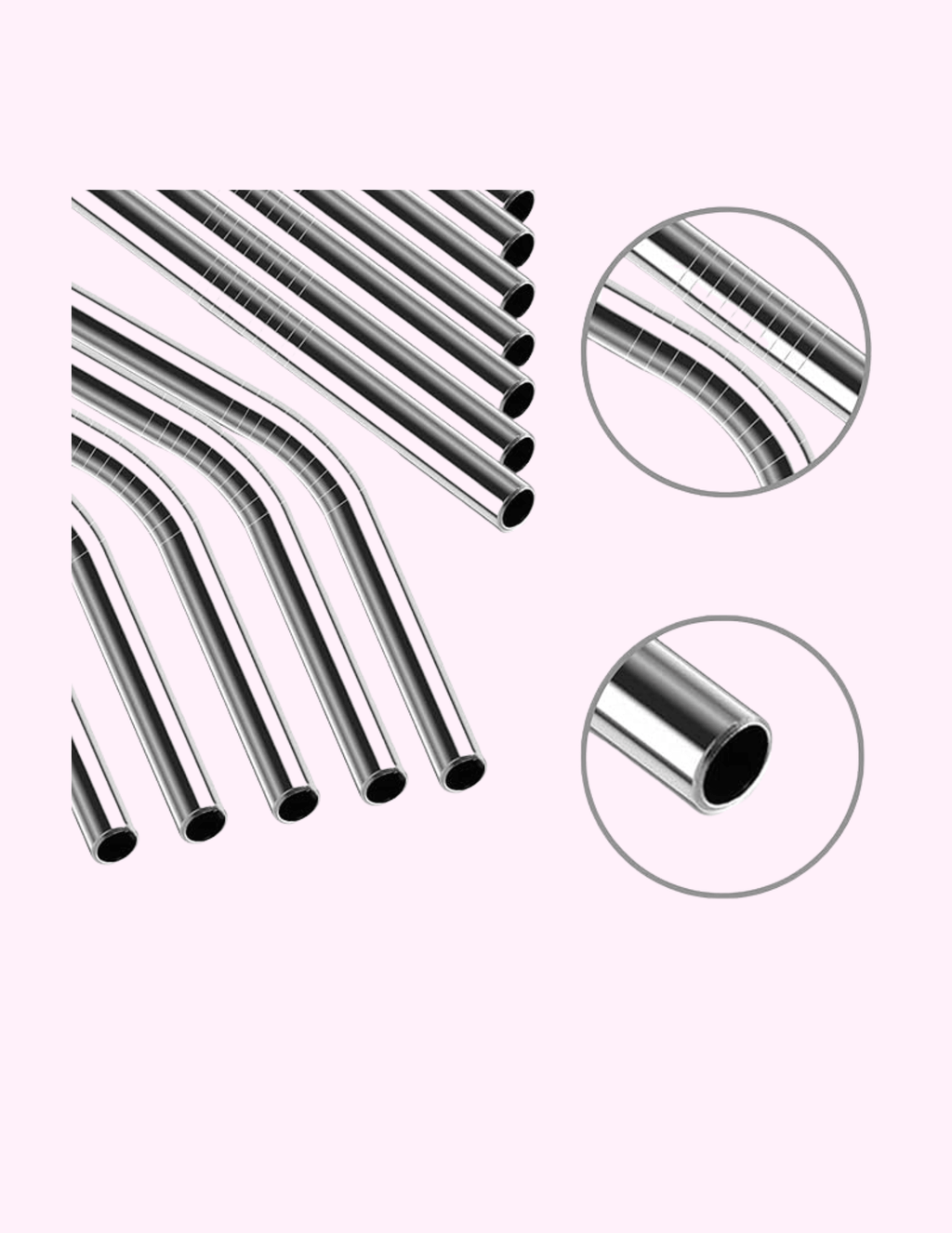 Metal Straw Curve And Straight With Cleaner Brush featuring unique artwork, perfect for personal style and expression.