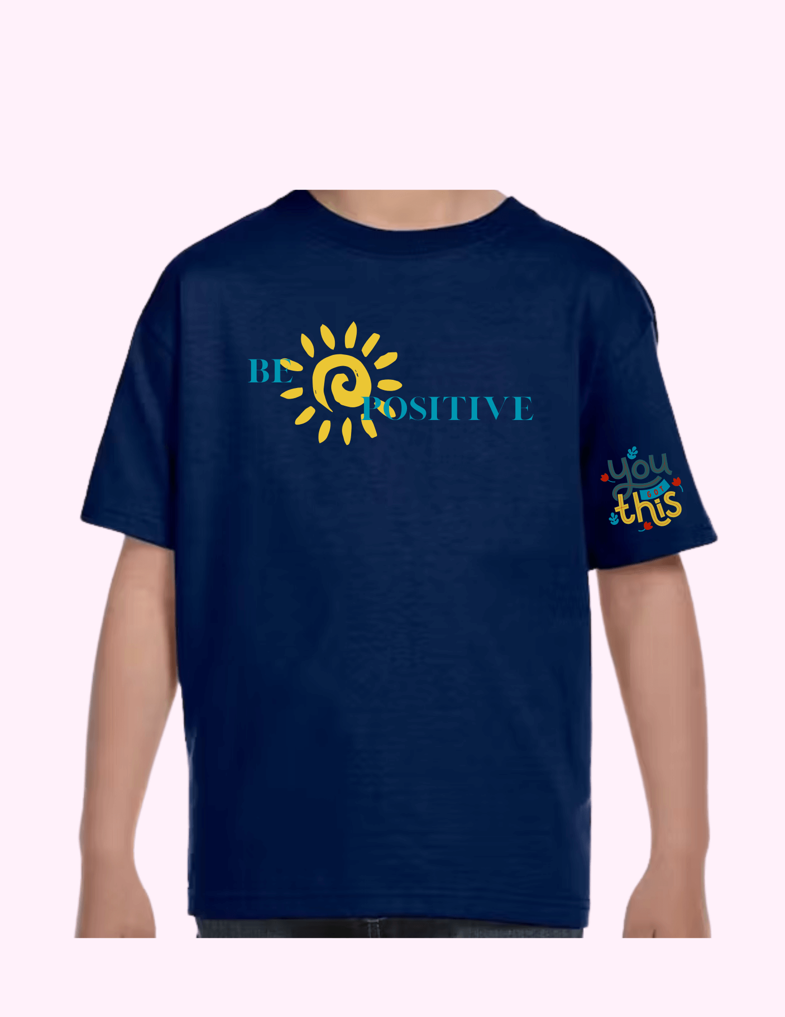 Be Positive - Kids T-Shirt featuring unique artwork, perfect for personal style and expression.