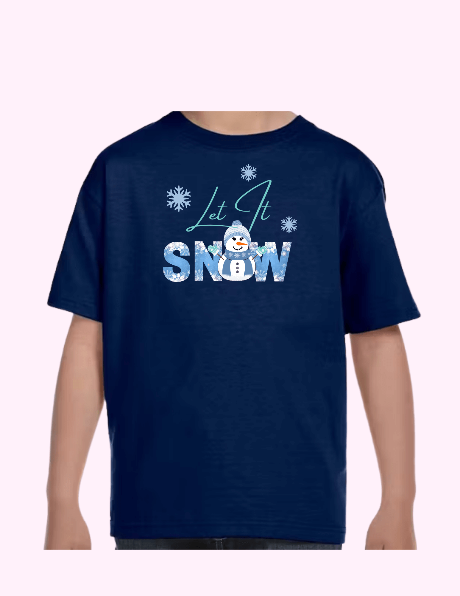 Let It Snow (Blue) - Kids T-Shirt featuring unique artwork, perfect for personal style and expression.