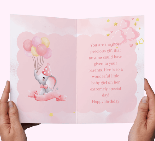 1St Birthday Baby Girl Greeting Cards #3 designed for various occasions, featuring unique artwork and messages.