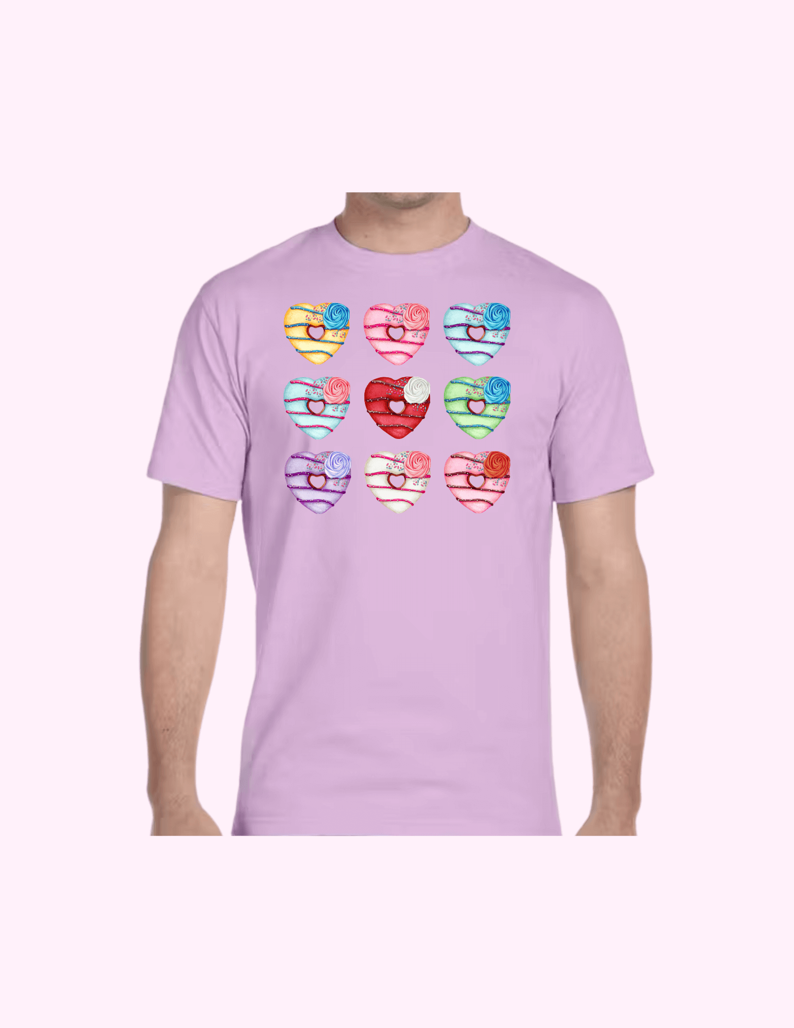 Donut Hearts - Adult T-Shirt featuring unique artwork, perfect for personal style and expression.