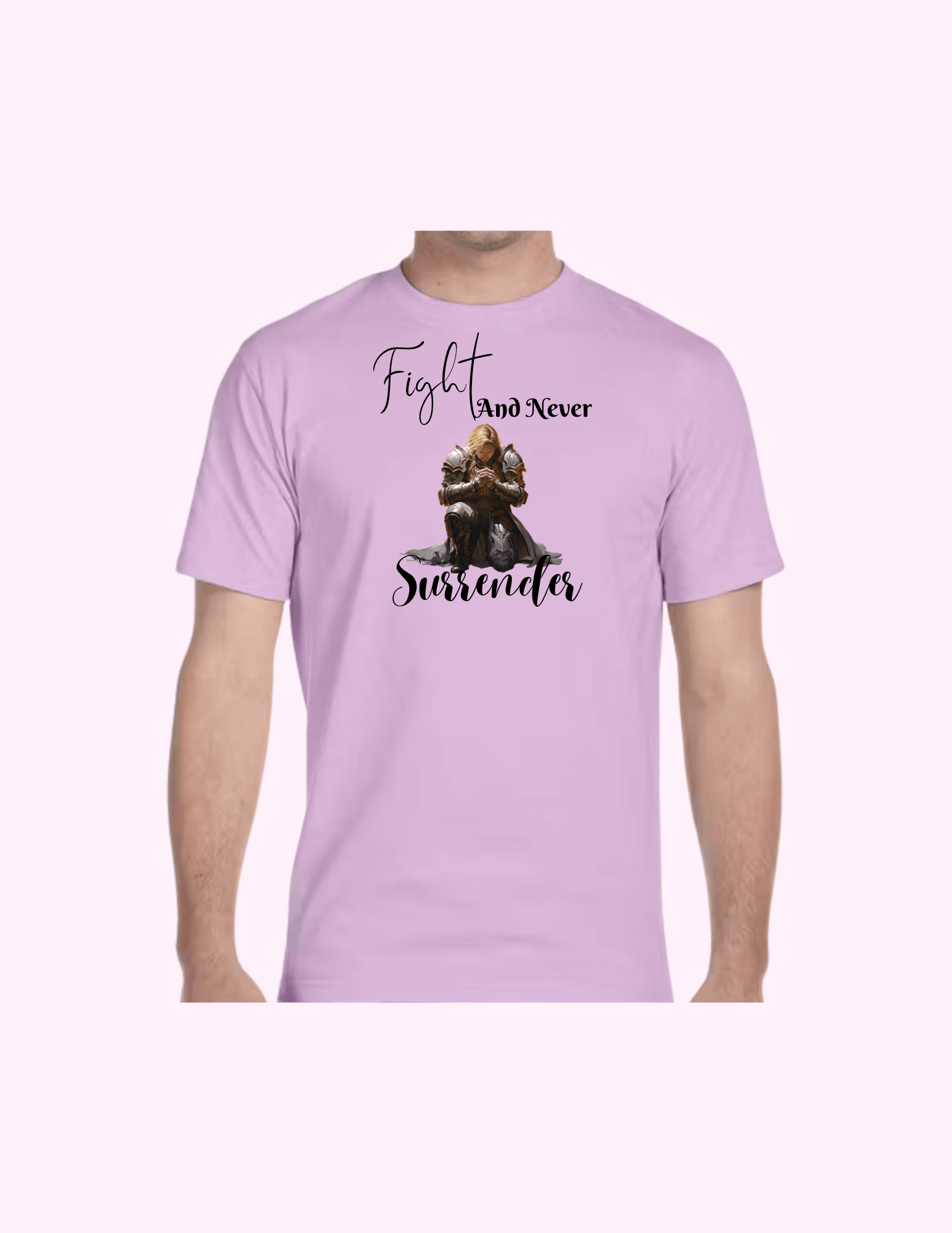 Fight And Never Surrender (Man) - Adult T-Shirt featuring unique artwork, perfect for personal style and expression.