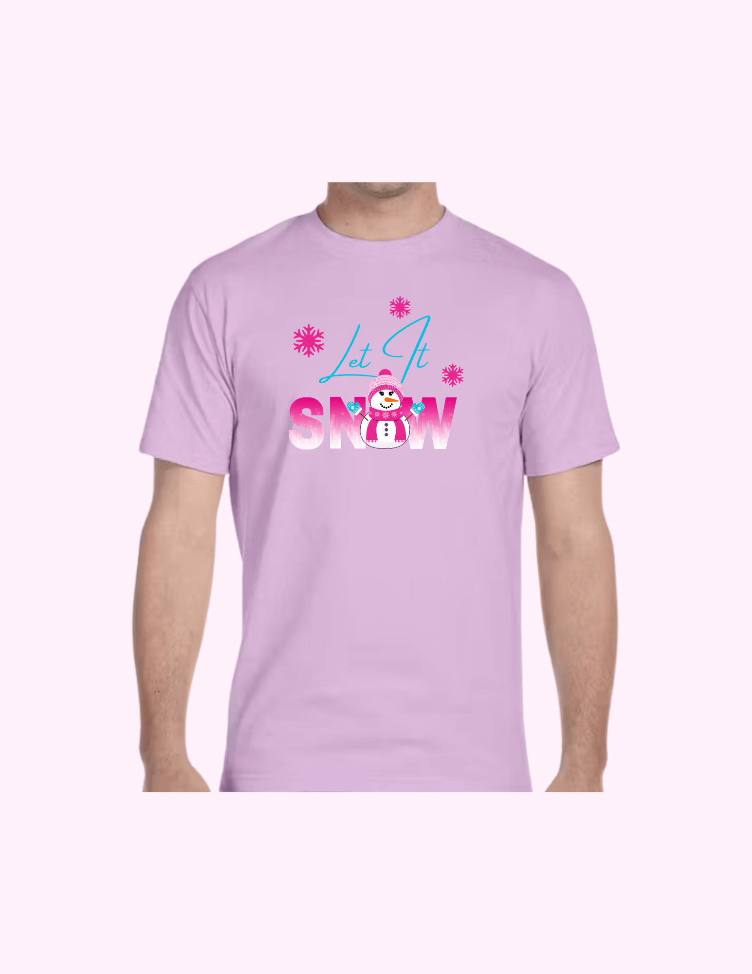 Let It Snow (Pink) - Adult T-Shirt featuring unique artwork, perfect for personal style and expression.