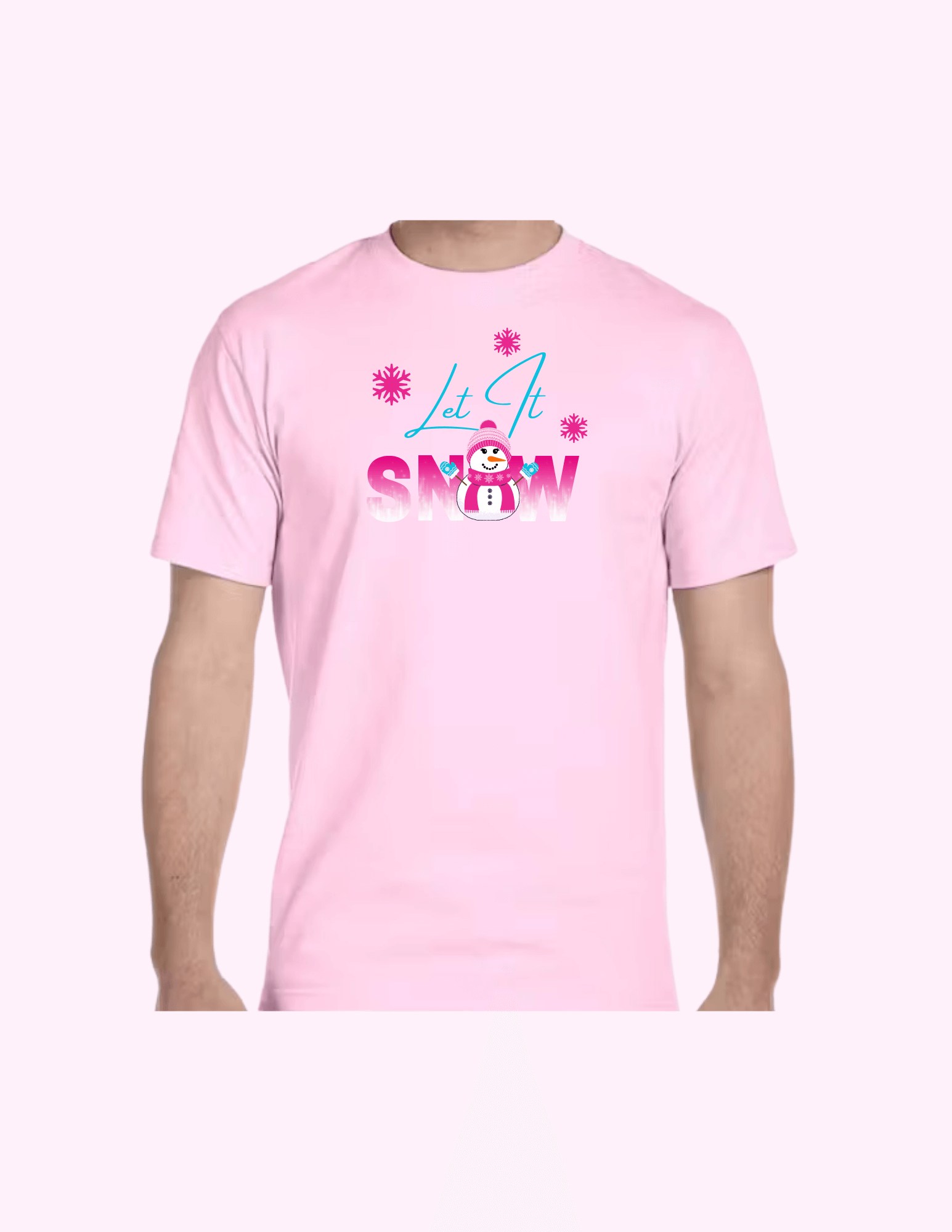 Let It Snow (Pink) - Adult T-Shirt featuring unique artwork, perfect for personal style and expression.
