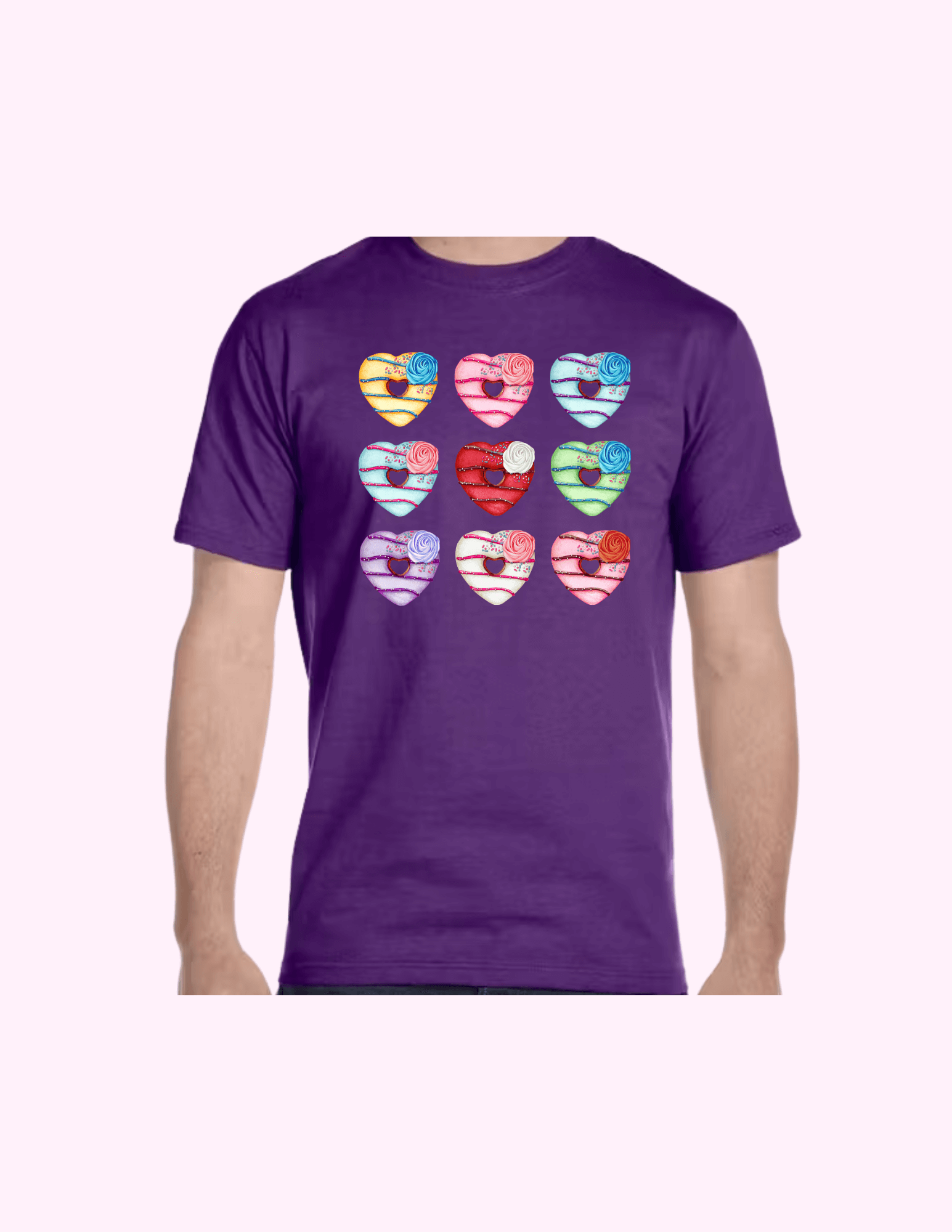Donut Hearts - Adult T-Shirt featuring unique artwork, perfect for personal style and expression.