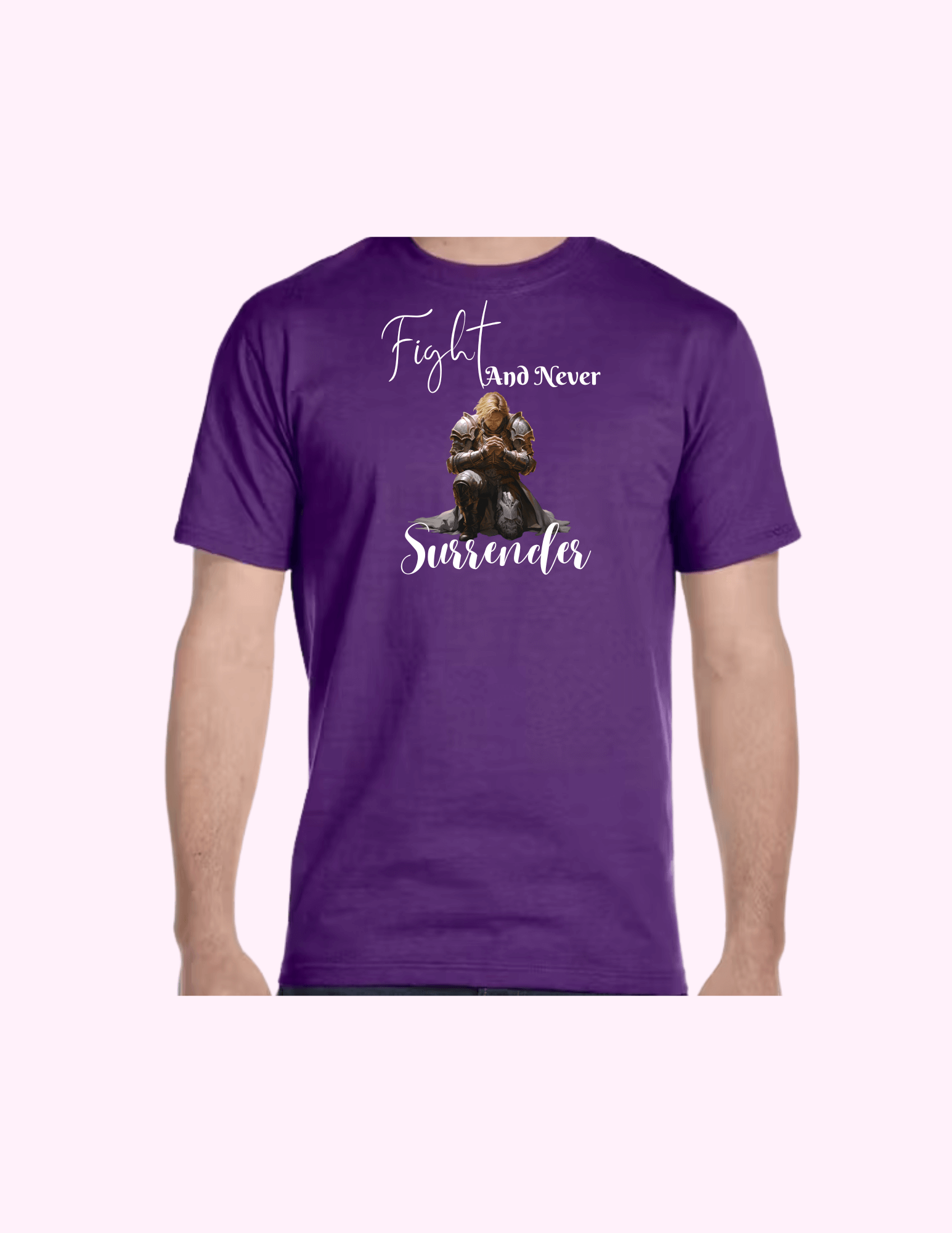 Fight And Never Surrender (Man) - Adult T-Shirt featuring unique artwork, perfect for personal style and expression.