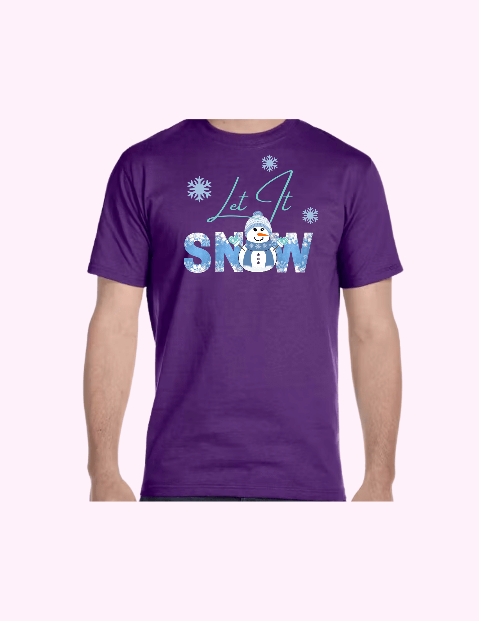 Let It Snow (Blue) - Adult T-Shirt featuring unique artwork, perfect for personal style and expression.