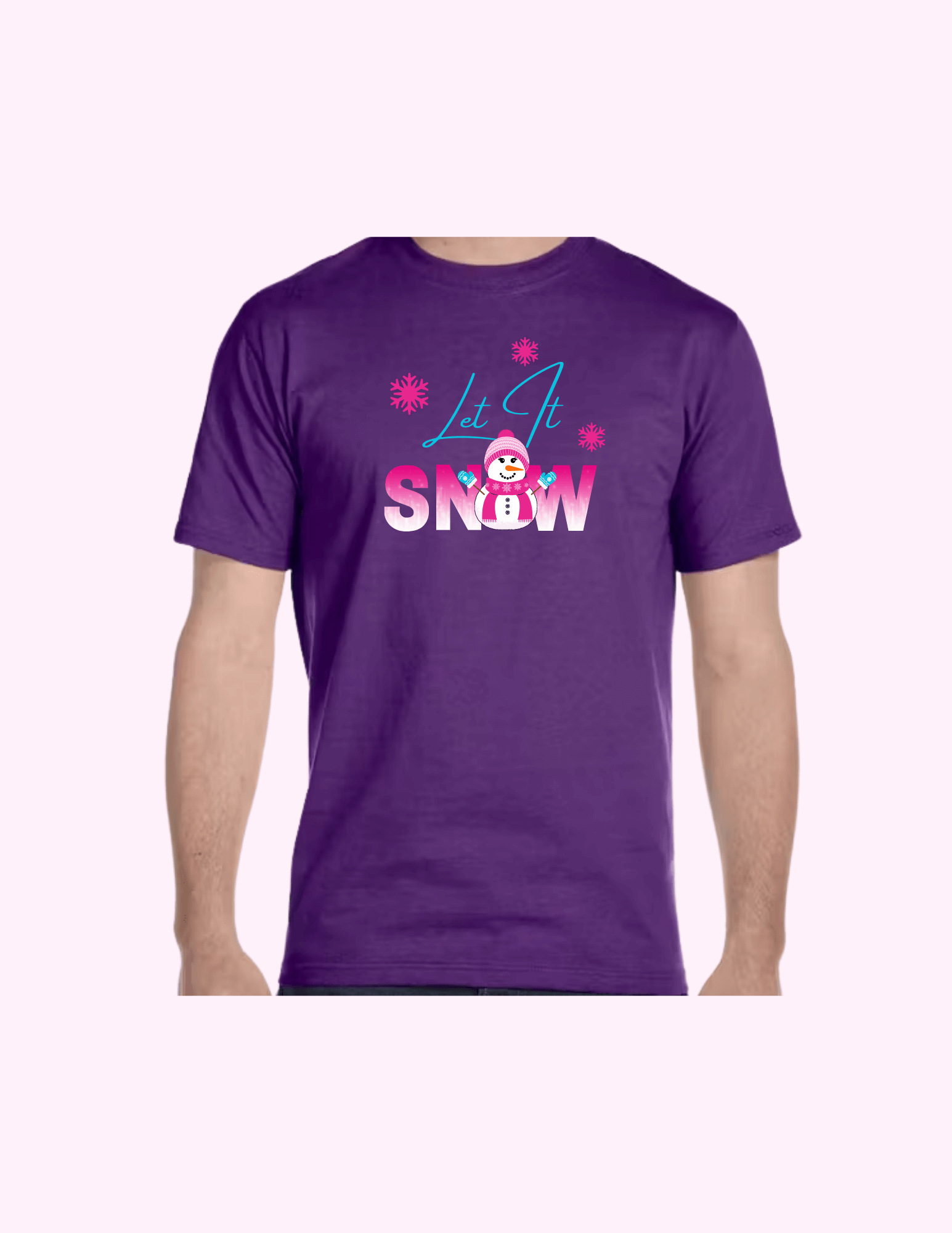 Let It Snow (Pink) - Adult T-Shirt featuring unique artwork, perfect for personal style and expression.