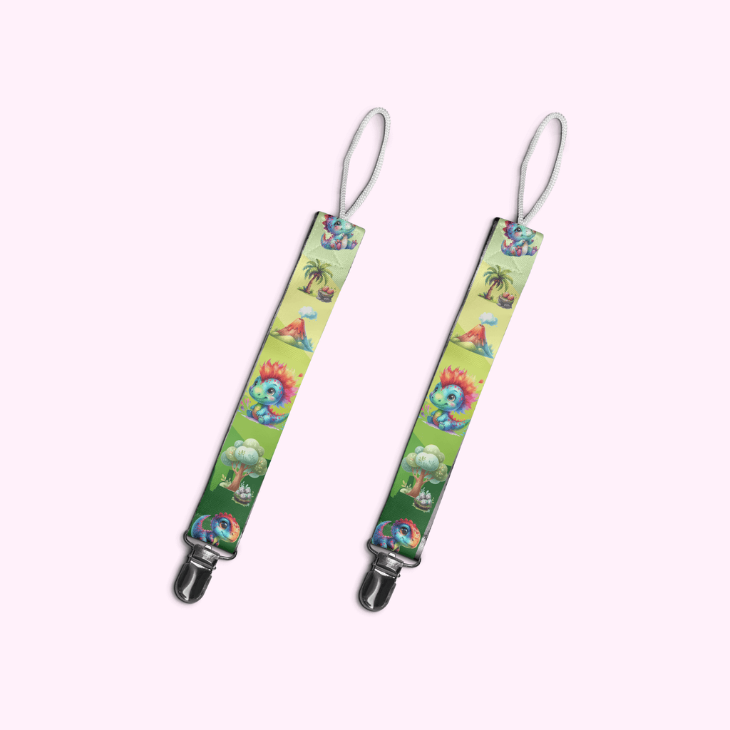Dino - Baby Pacifier Clip Holder featuring unique artwork, perfect for personal style and expression.