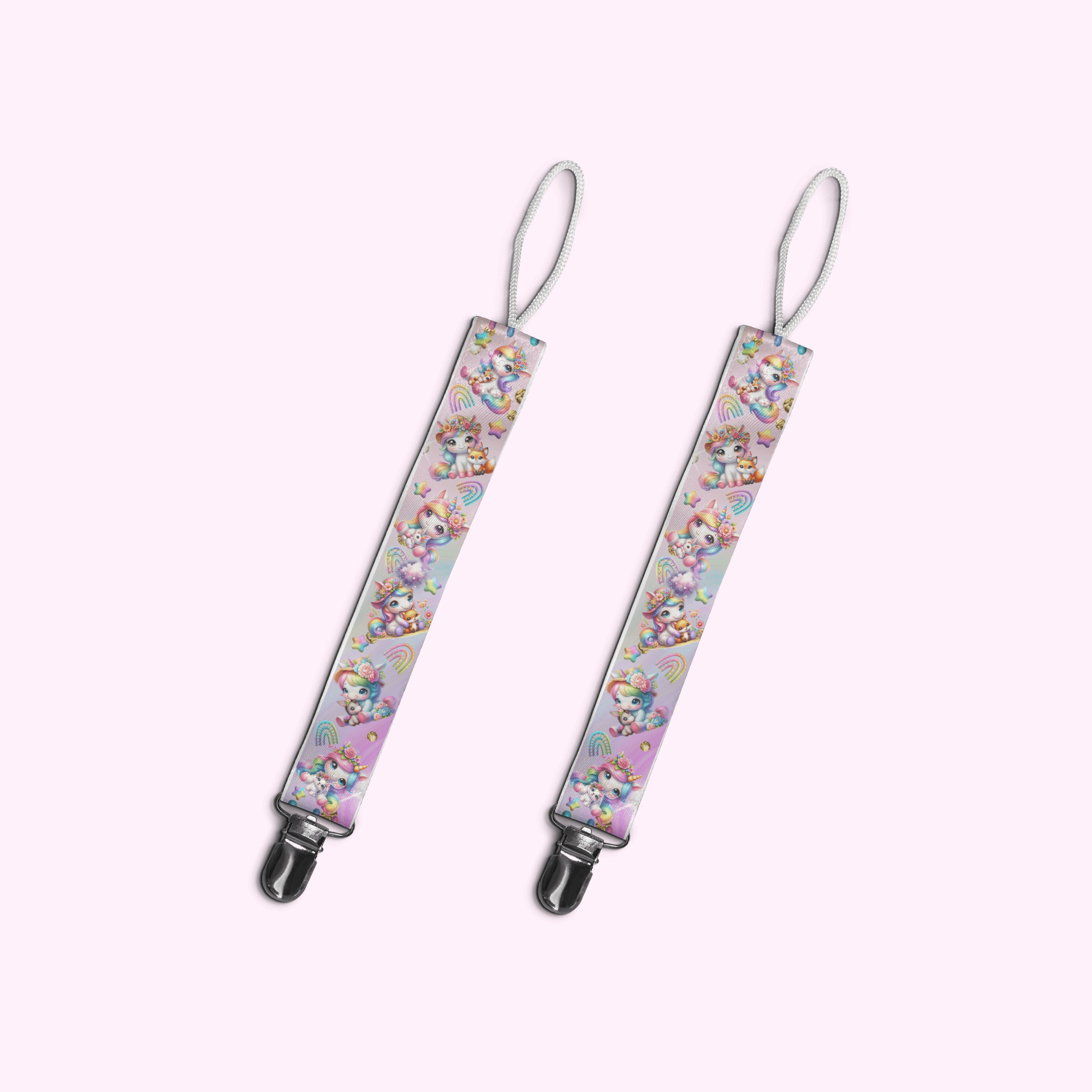 Unicorn - Baby Pacifier Clip Holder featuring unique artwork, perfect for personal style and expression.