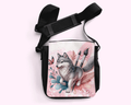 Pink Paint Brush Wolf - Crossbody Small Bag featuring unique artwork, perfect for personal style and expression.