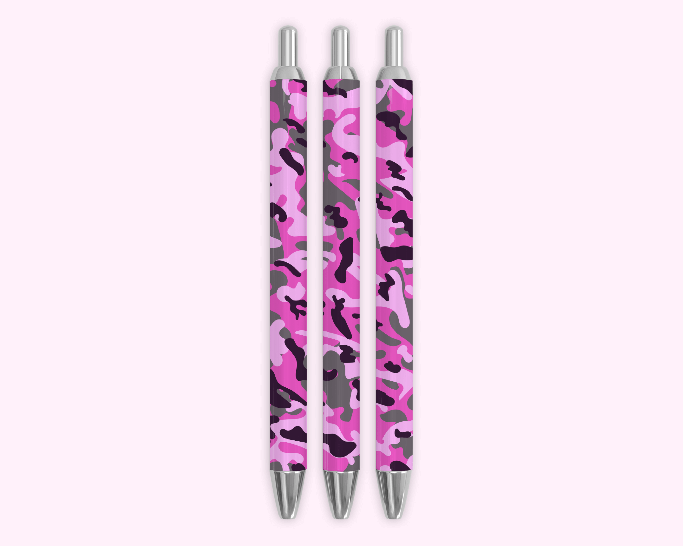 Pink Camouflage Pen featuring unique artwork, perfect for personal style and expression.