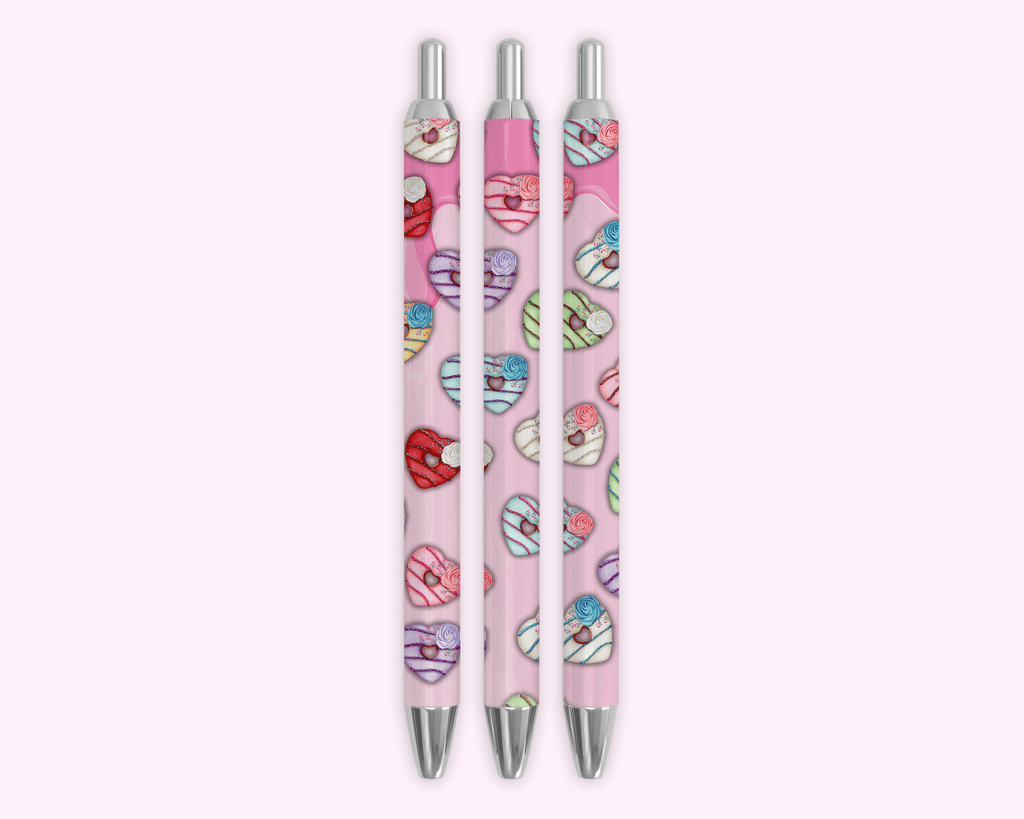 Donut Hearts Pen featuring unique artwork, perfect for personal style and expression.