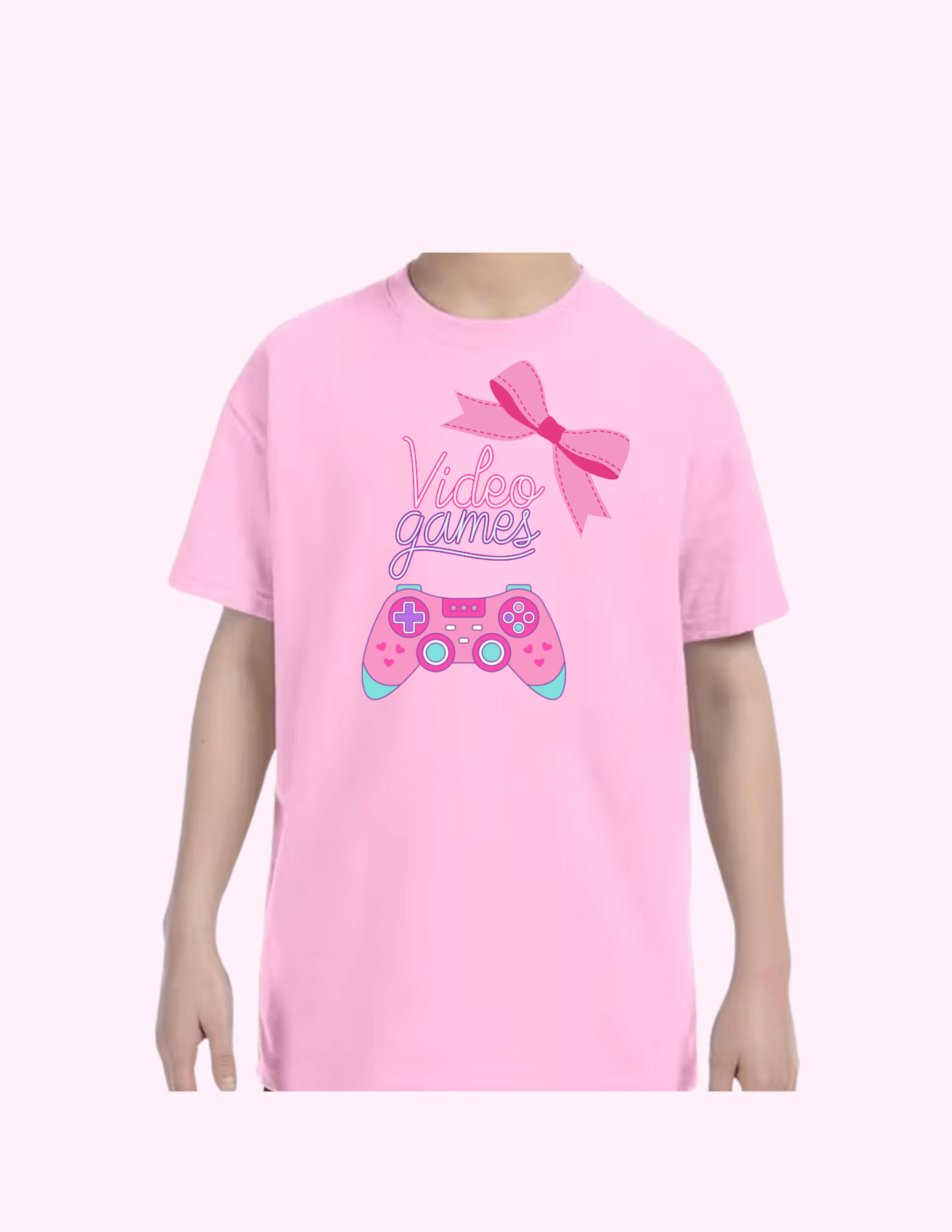 Video Games (Pink) - Kids T-Shirt featuring unique artwork, perfect for personal style and expression.