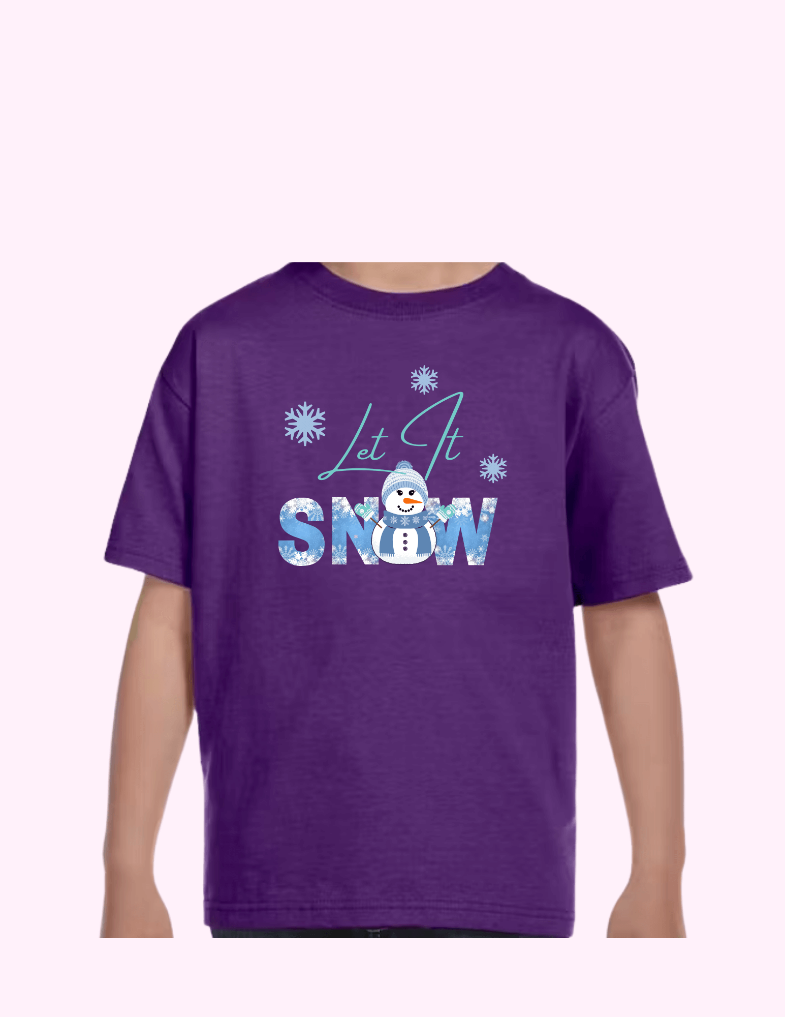 Let It Snow (Blue) - Kids T-Shirt featuring unique artwork, perfect for personal style and expression.