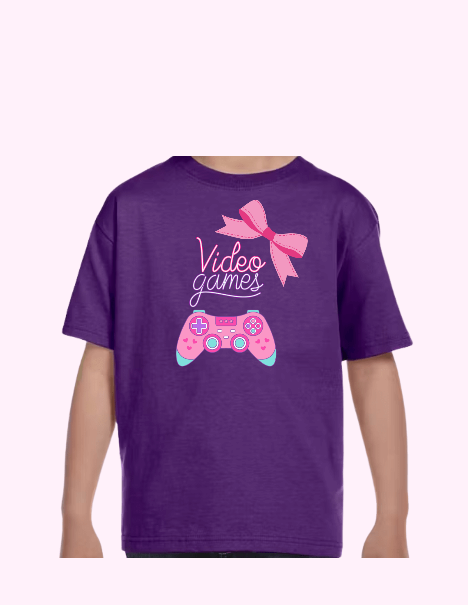 Video Games (Pink) - Kids T-Shirt featuring unique artwork, perfect for personal style and expression.