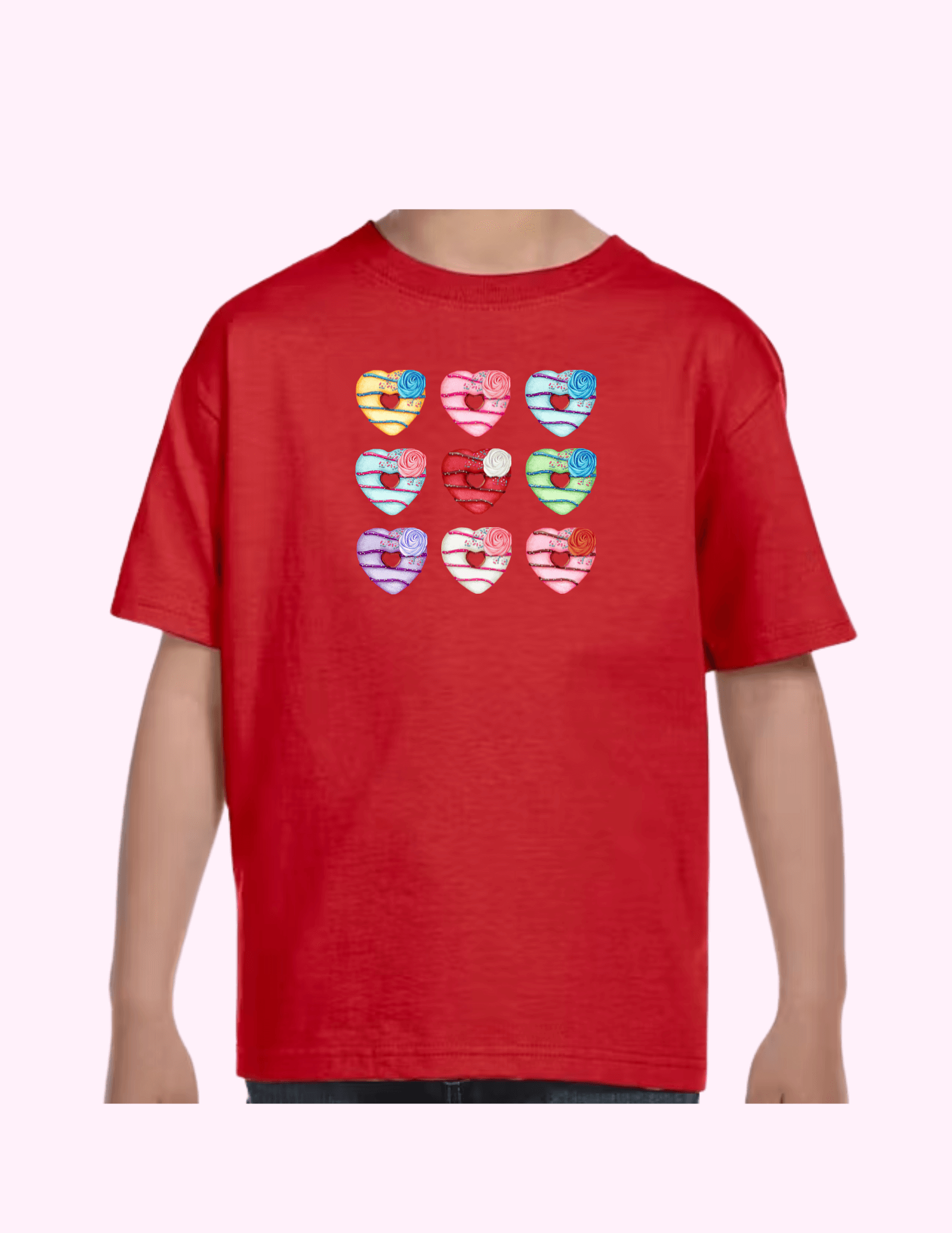 Donut Hearts - Kids T-Shirt featuring unique artwork, perfect for personal style and expression.