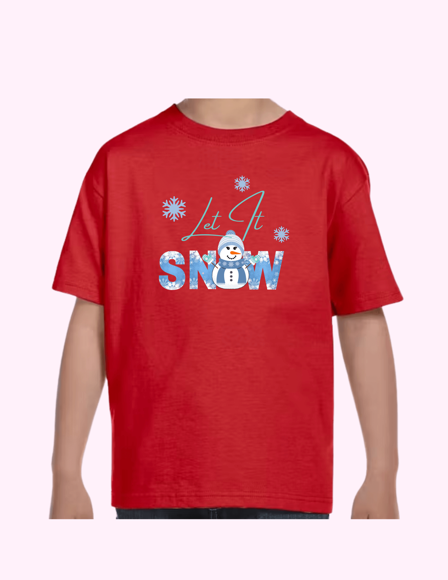 Let It Snow (Blue) - Kids T-Shirt featuring unique artwork, perfect for personal style and expression.