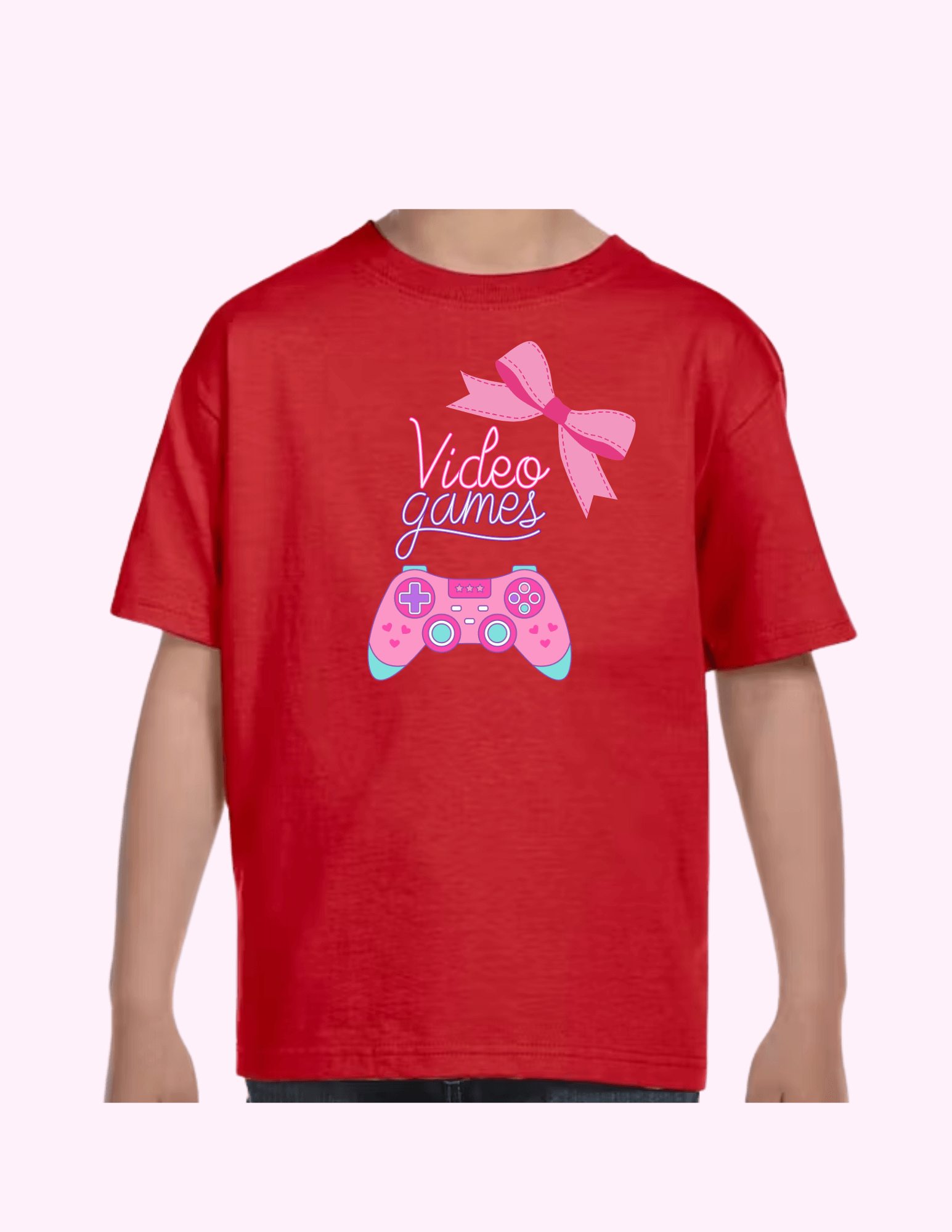 Video Games (Pink) - Kids T-Shirt featuring unique artwork, perfect for personal style and expression.